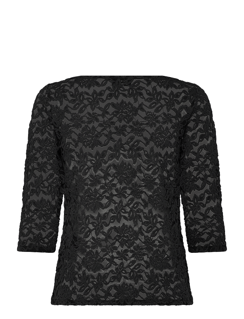 Rosemunde - RWDelicia 2/4 Boatneck T-shirt - langærmede toppe - black - 2