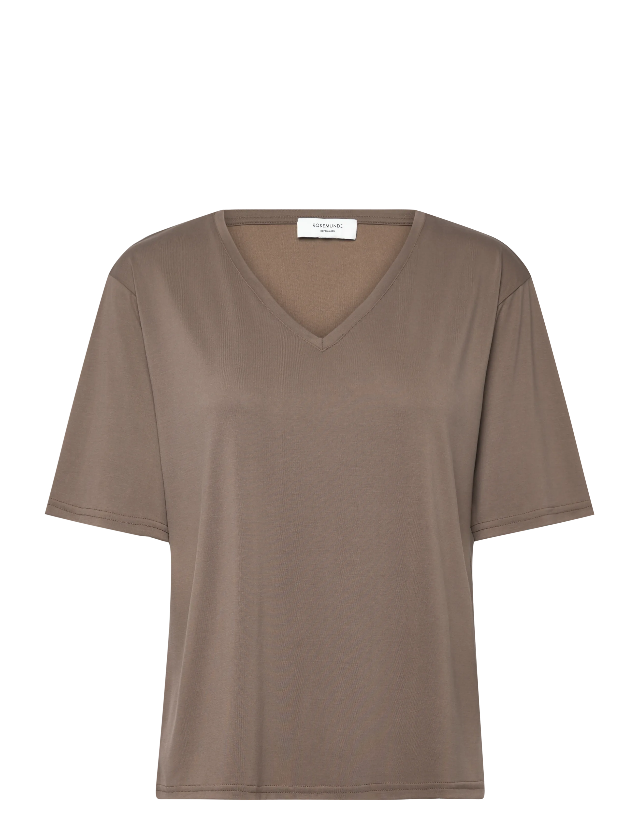 Rosemunde RWElma SS V-Neck T-shirt - BACK TO WORK - FALCON / brown