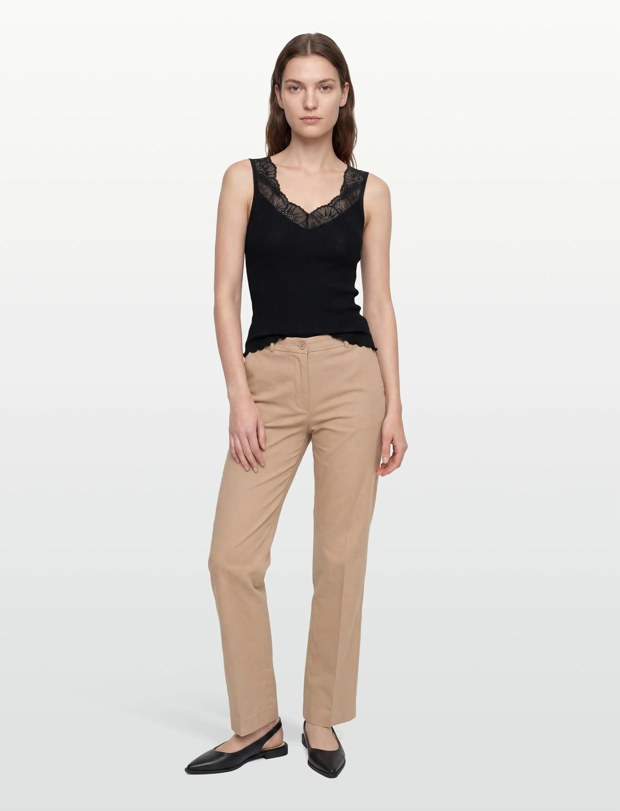 Rosemunde Rwbeatha Silk Sl Lace Top, XL, T-shirts & Oberteile, Schwarz - Sleeveless, Frauen