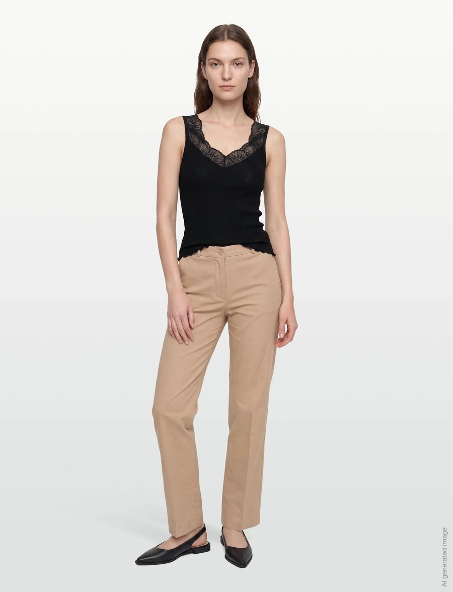 Rosemunde - RWBeatha Silk SL Lace Top - Ärmellose tops - black - 0