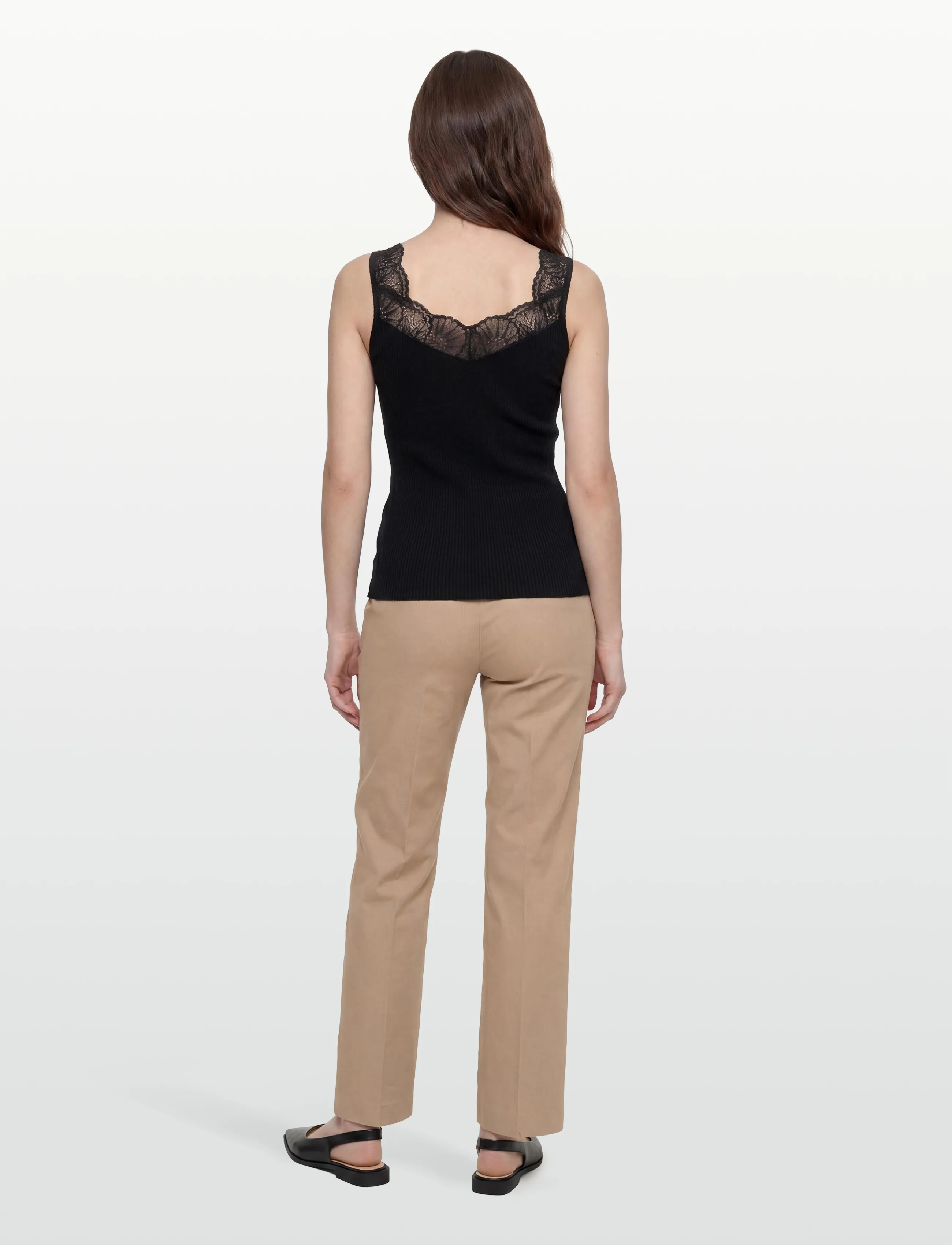 Rosemunde - RWBeatha Silk SL Lace Top - sleeveless tops - black - 4