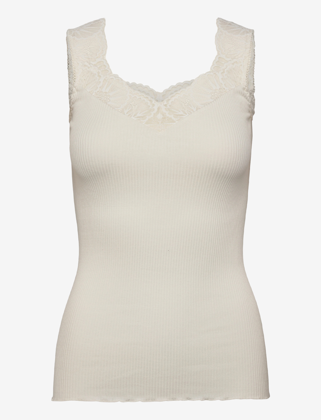 Rosemunde - RWBeatha Silk SL Lace Top - topid ja varrukateta alussärgid - ivory - 0