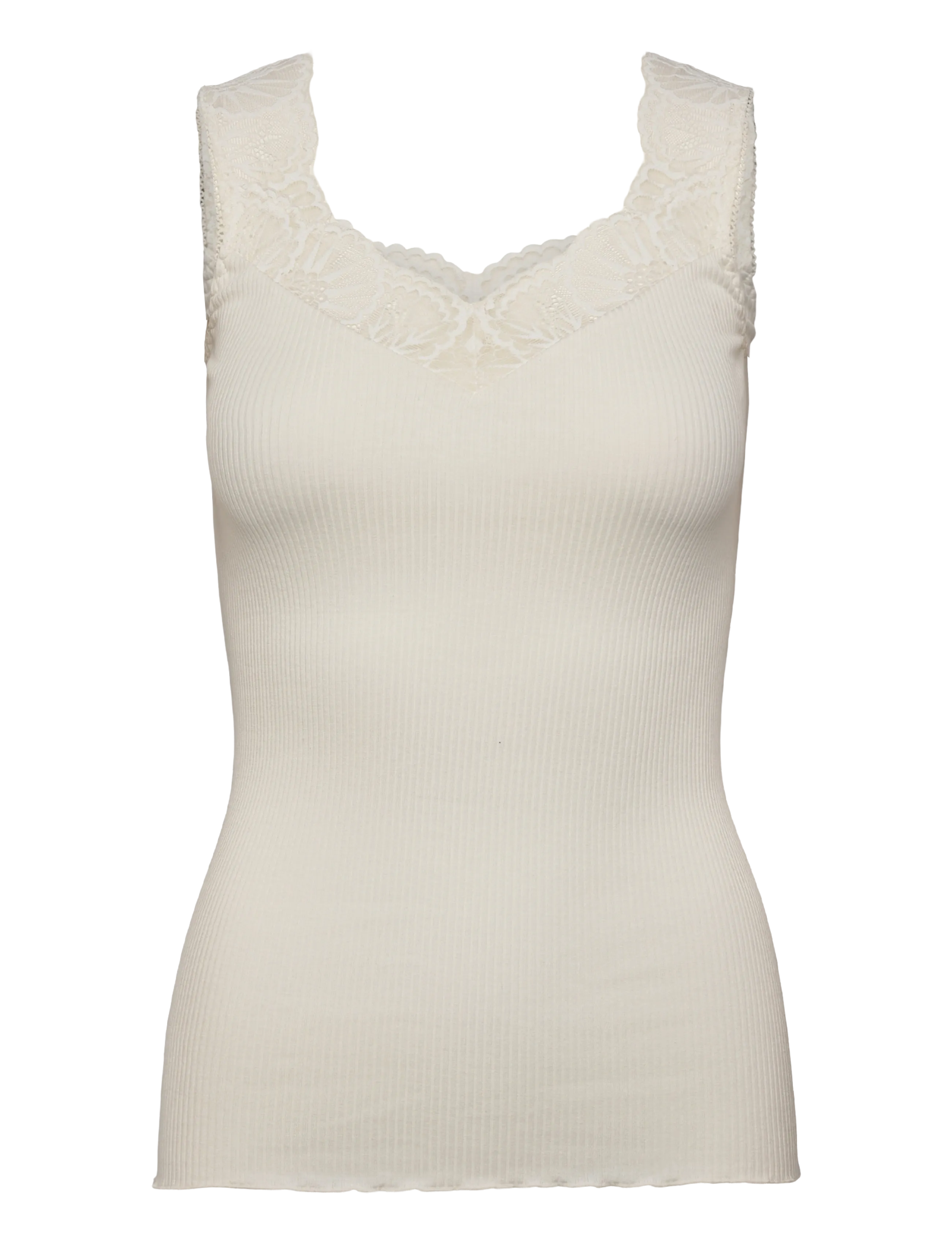 Rosemunde RWBeatha Silk SL Lace Top - Tøj - IVORY / cream