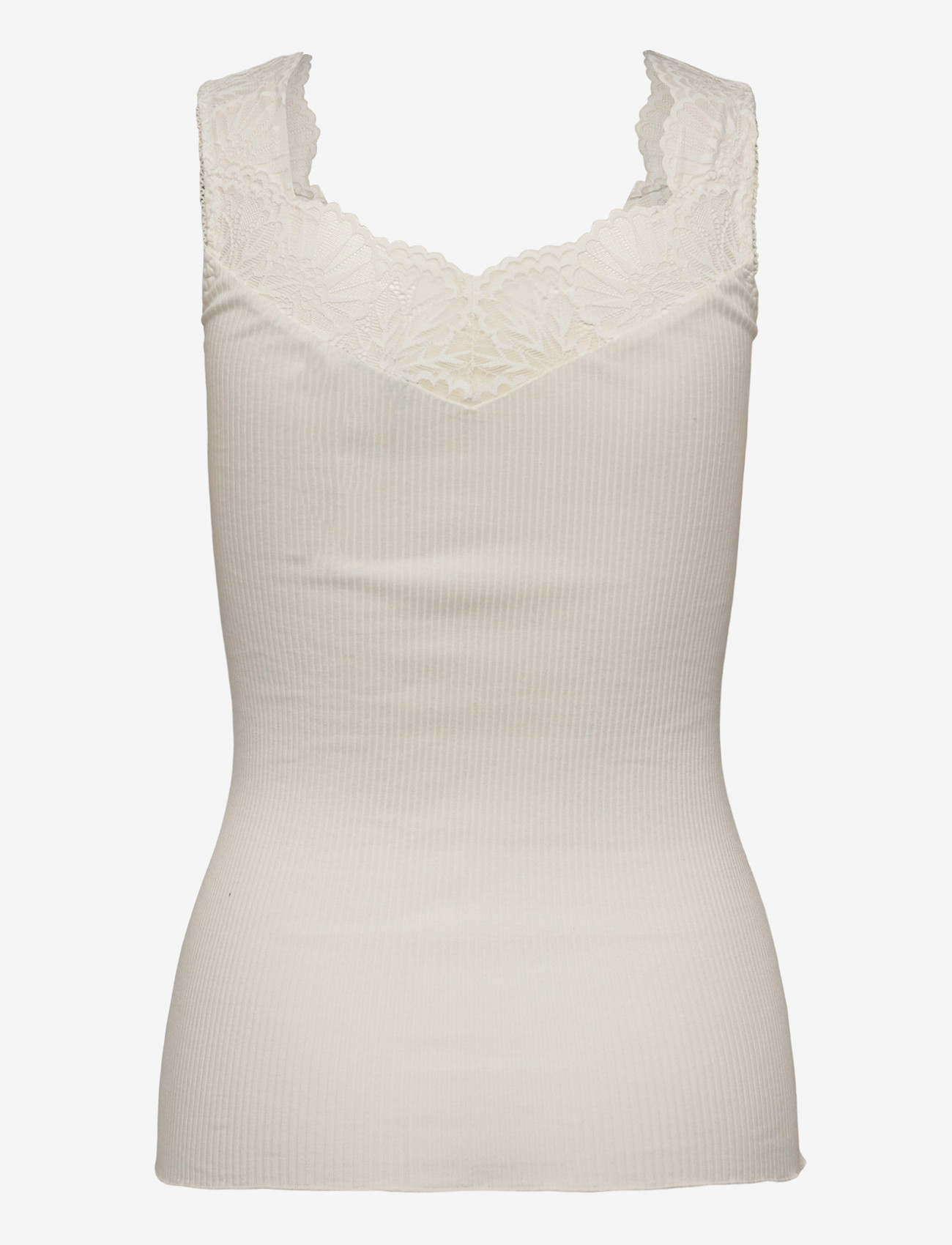 Rosemunde - RWBeatha Silk SL Lace Top - topid ja varrukateta alussärgid - ivory - 1