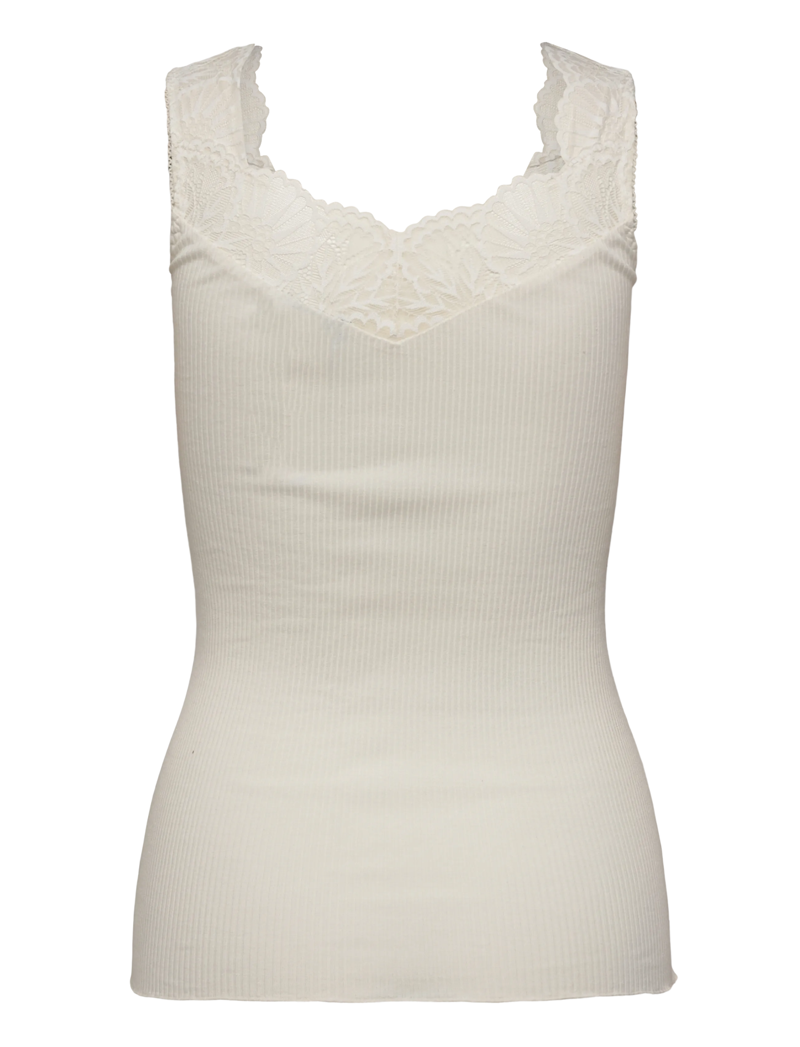 Rosemunde - RWBeatha Silk SL Lace Top - topid ja varrukateta alussärgid - ivory - 2