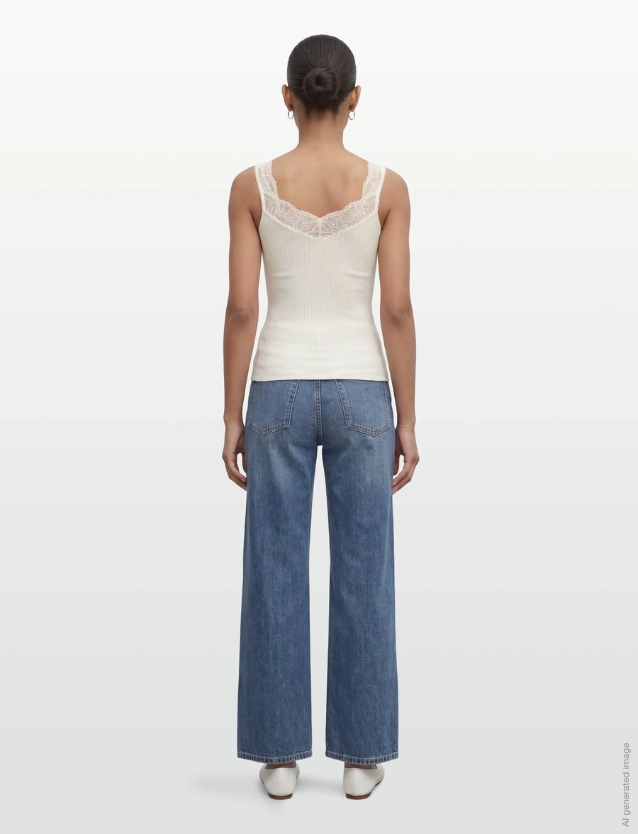 Rosemunde - RWBeatha Silk SL Lace Top - Ärmellose tops - ivory - 4