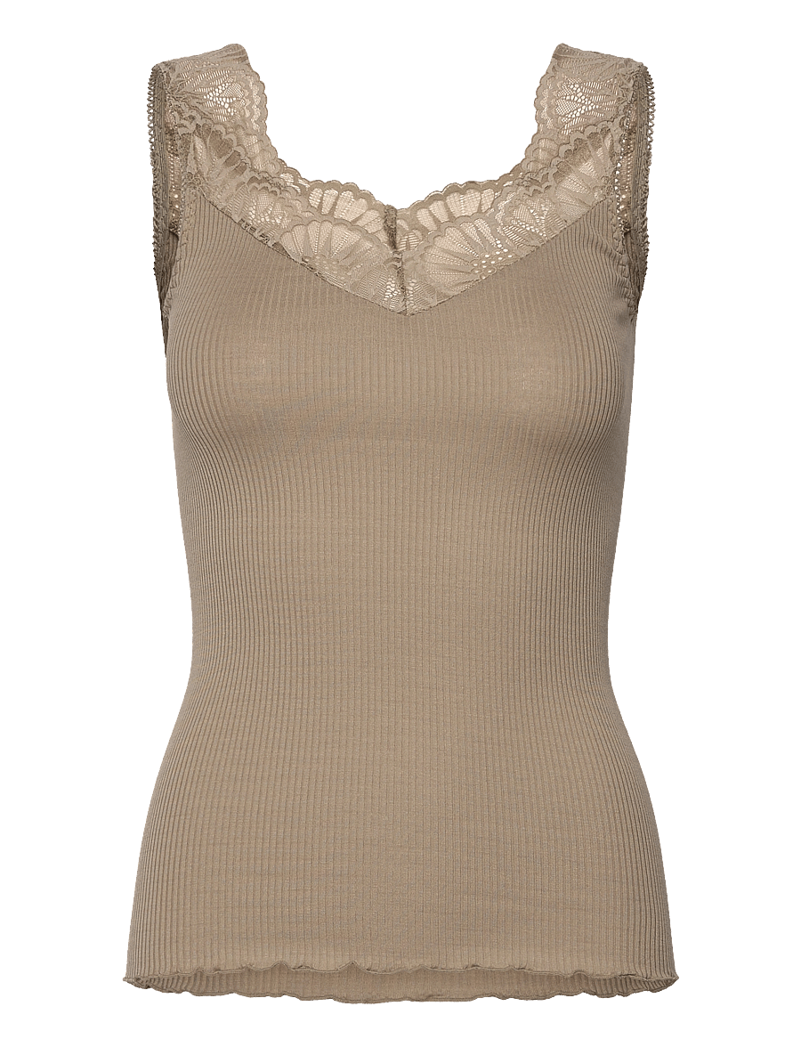 Rosemunde - RWBeatha Silk SL Lace Top - Ärmellose tops - laurel oak - 1