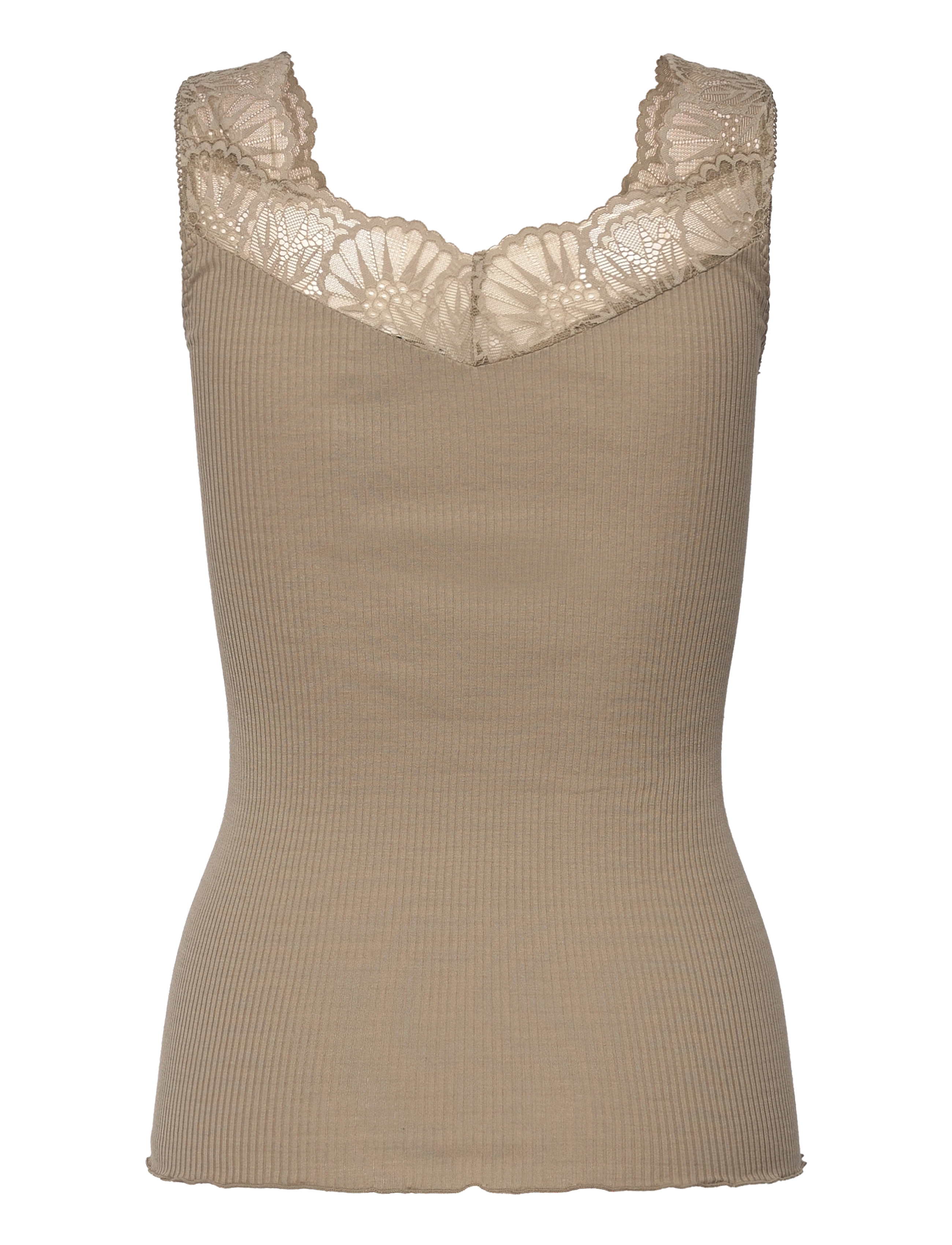Rosemunde - RWBeatha Silk SL Lace Top - tanktops - laurel oak - 2