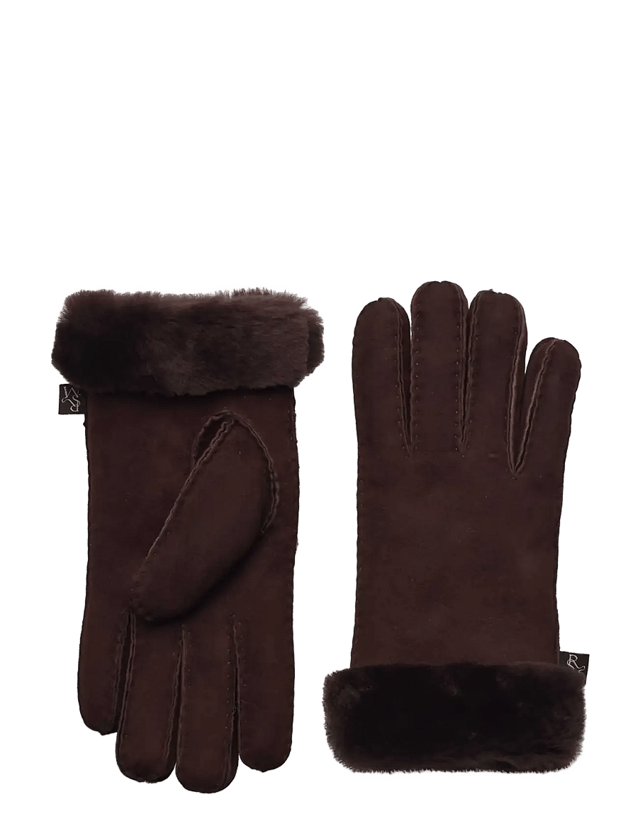 Rosemunde - RHSydney Shearling Gloves - læderhandsker - coffee brown - 0