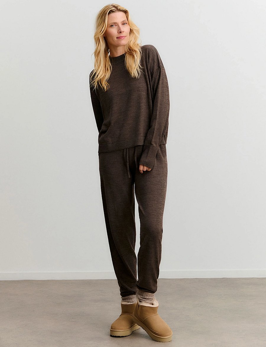 Rosemunde - RWValencia Merino Wool MW Trousers - smoke oak melange - 3