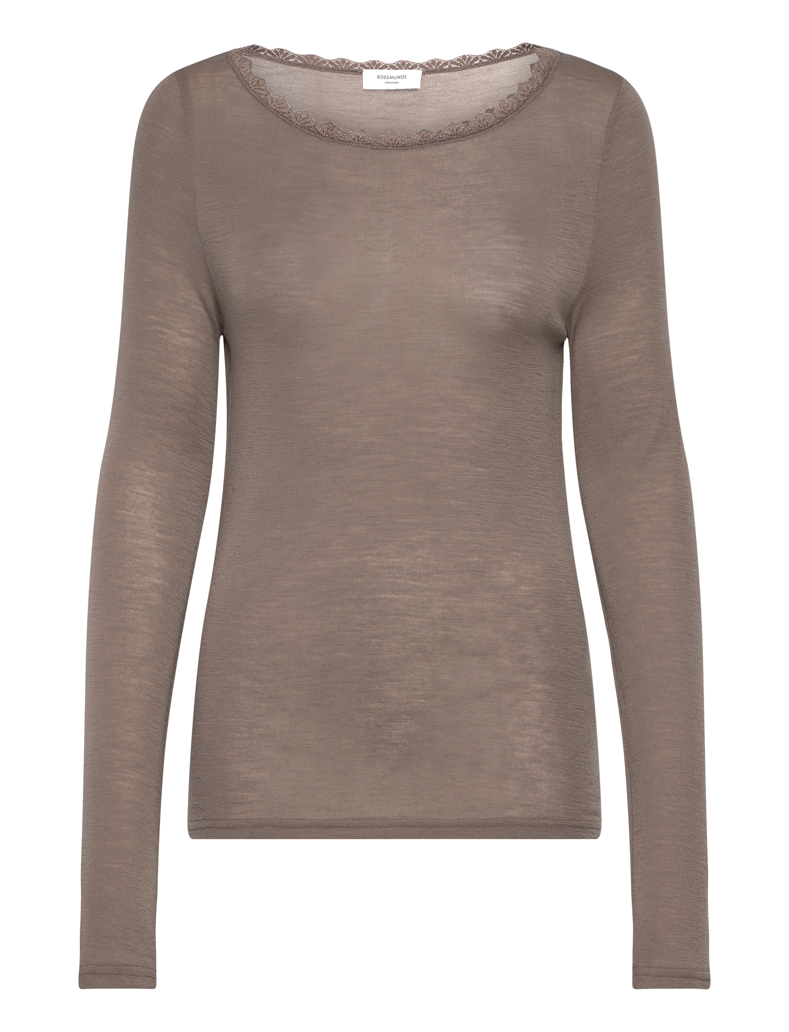Rosemunde RWSAmber LS boatneck w. lace - Strickmode - FALCON / beige