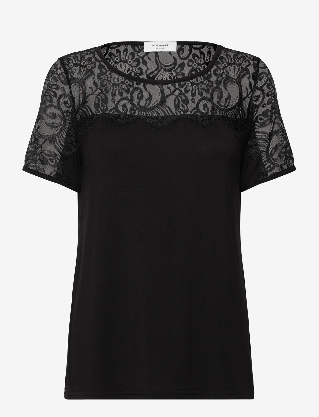 Rosemunde - RWBiarritz Lace SS T-shirt - t-särgid - black - 1