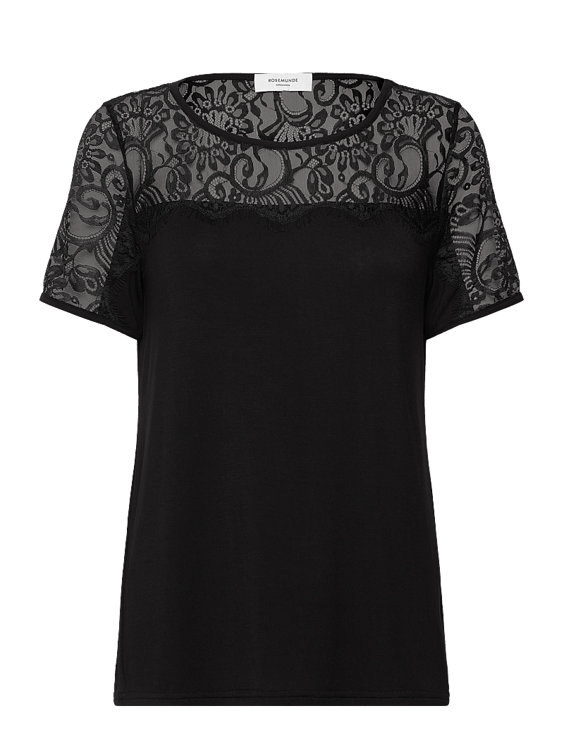 Rosemunde - RWBiarritz Lace SS T-shirt - t-shirts - black - 1