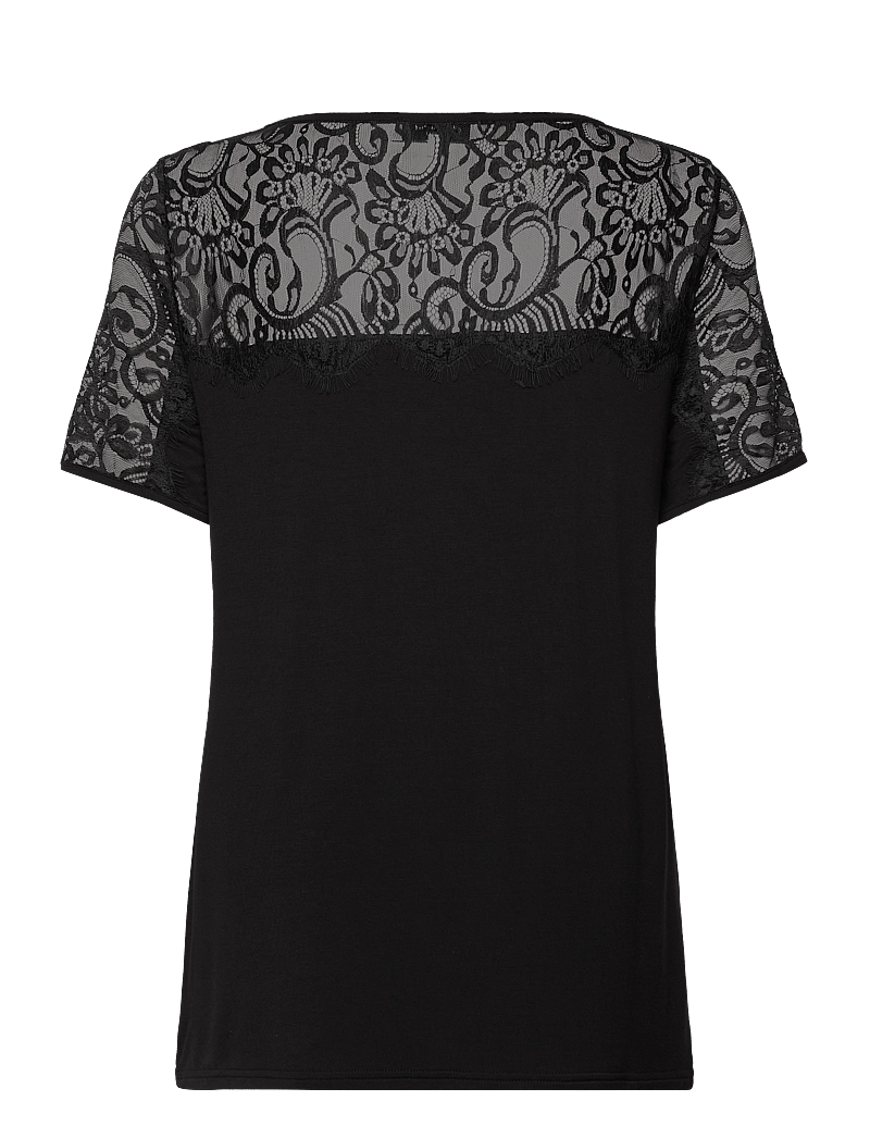 Rosemunde - RWBiarritz Lace SS T-shirt - t-shirts - black - 2