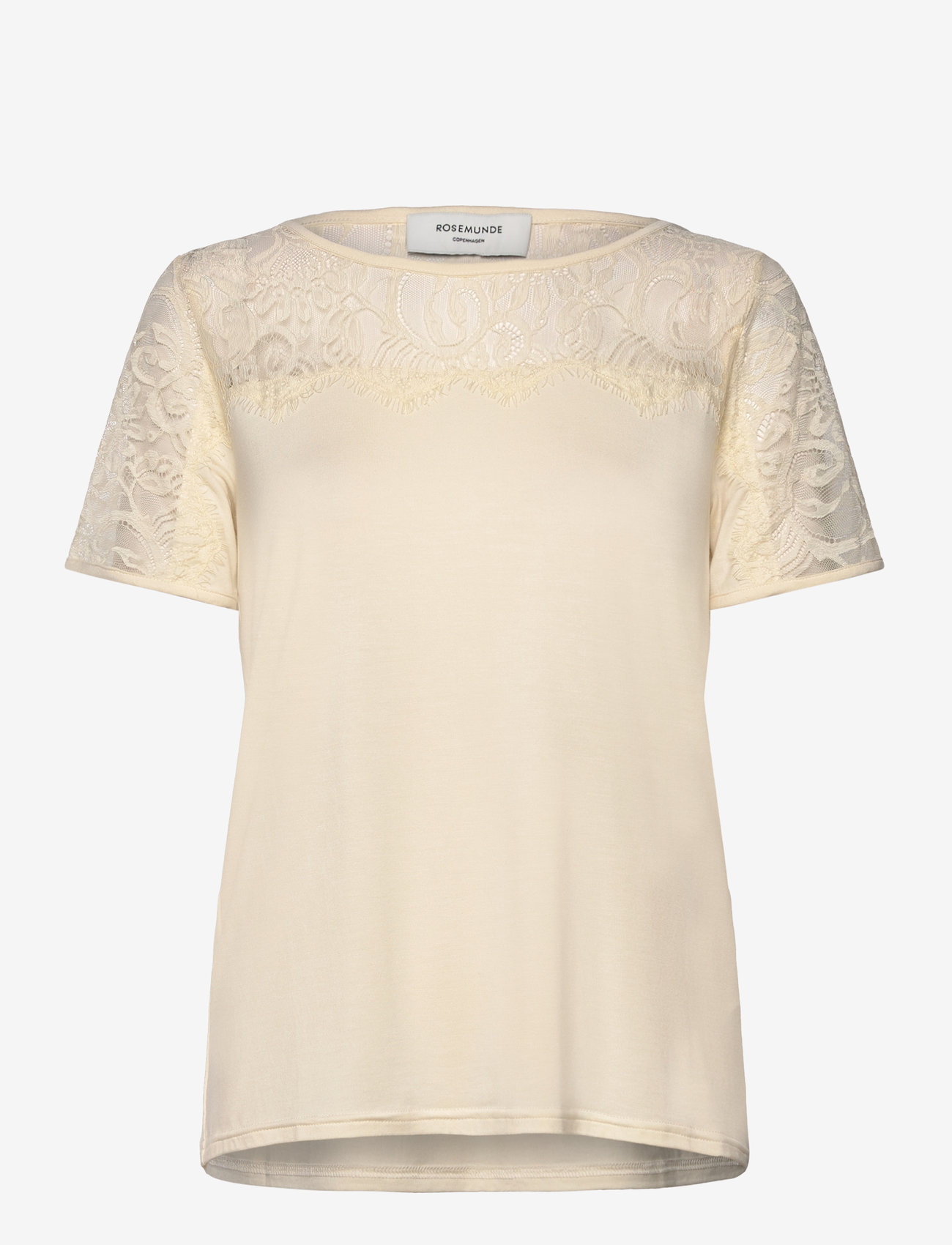 Rosemunde - RWBiarritz Lace SS T-shirt - t-shirts - ivory - 0