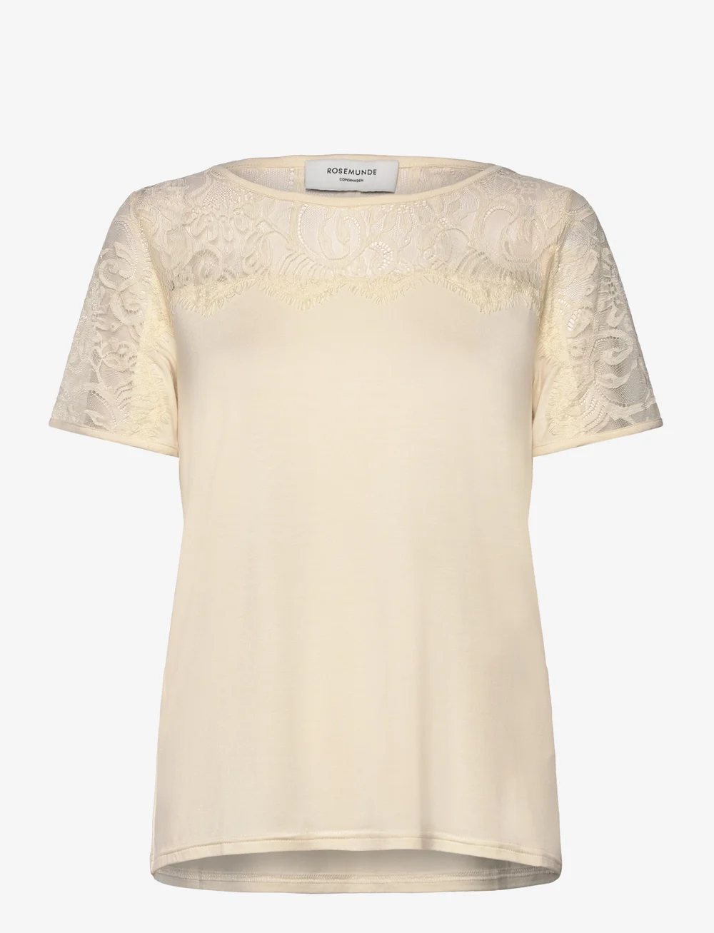 Rosemunde - RWBiarritz Lace SS T-shirt - t-shirts - ivory - 0