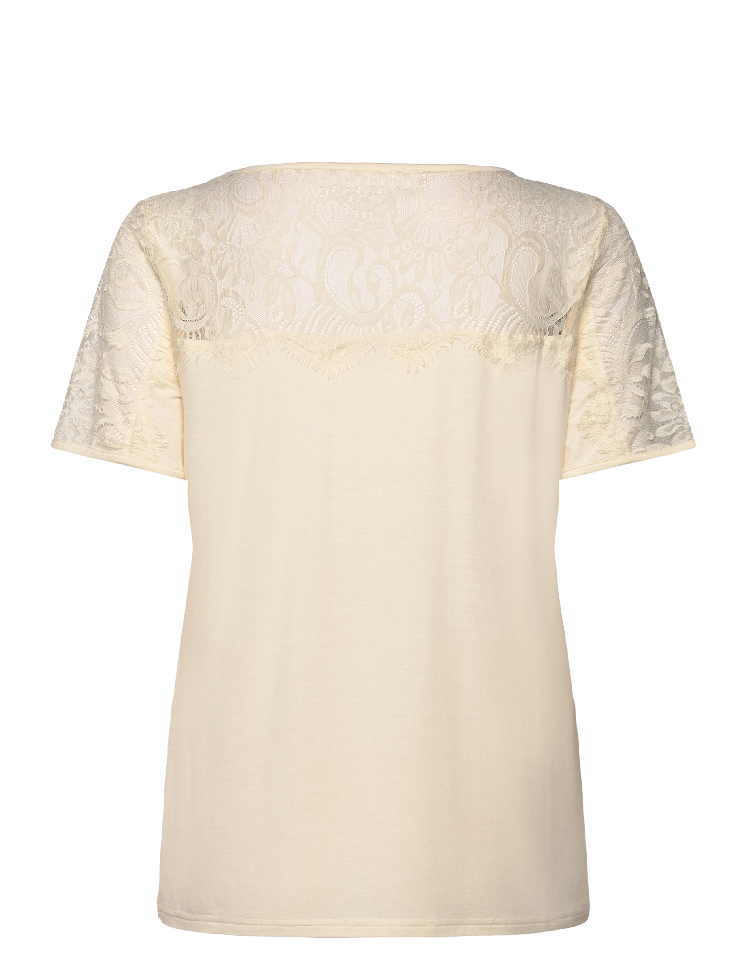 Rosemunde - RWBiarritz Lace SS T-shirt - t-paidat - ivory - 1