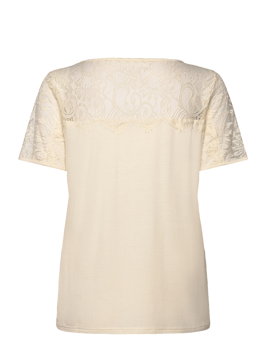 Rosemunde - RWBiarritz Lace SS T-shirt - t-shirts - ivory - 1