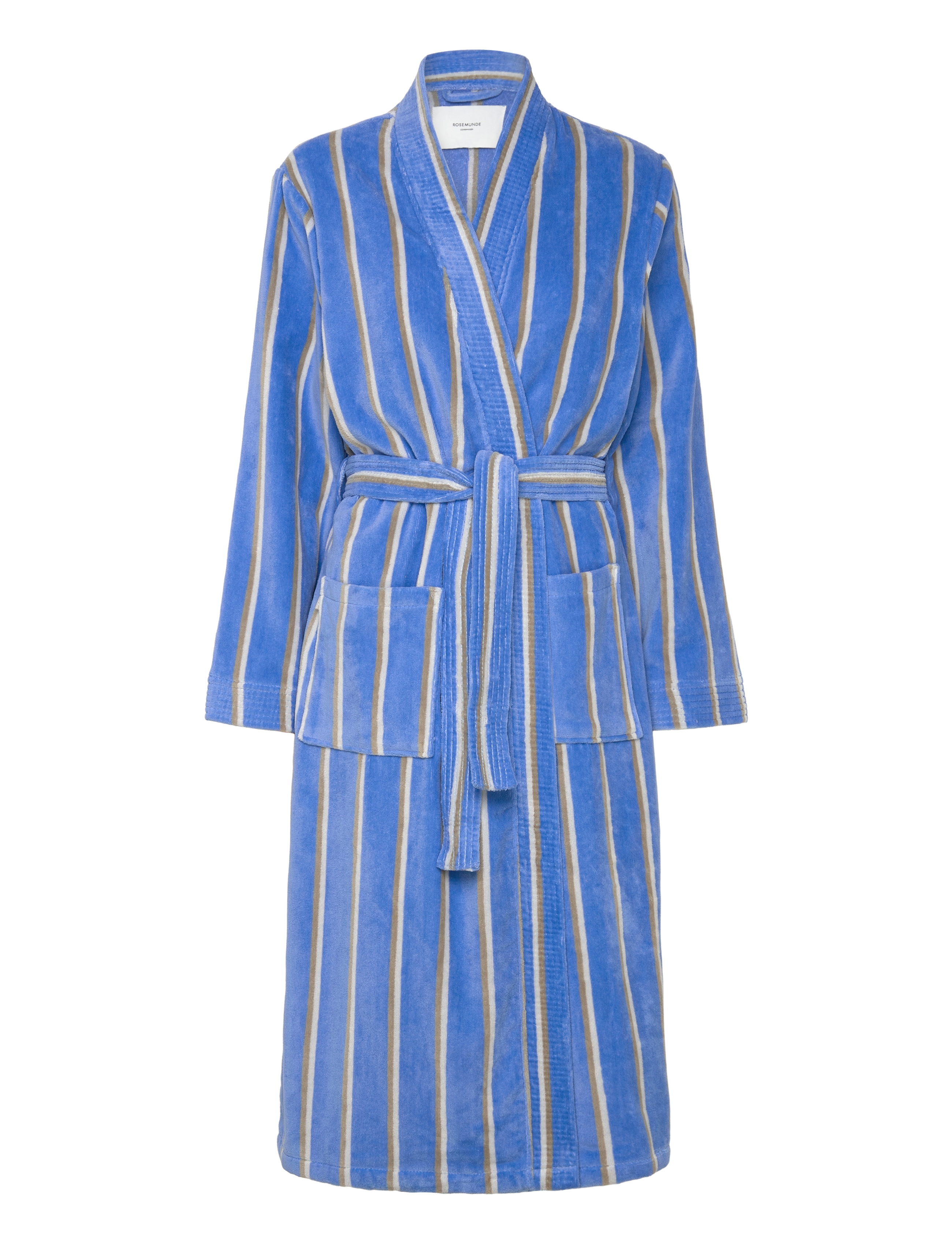 Rosemunde RWAdamo Striped Robe - Morgonrockar - BEACH BLUE STRIPE PRINT / blue