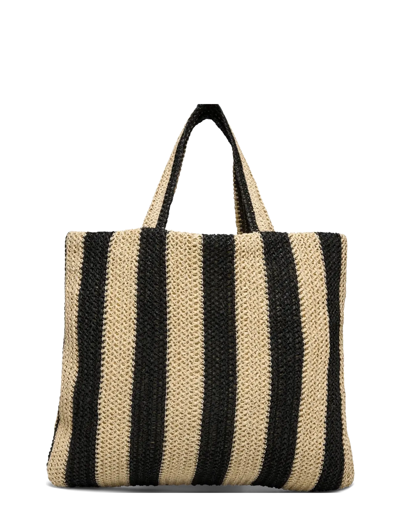 Rosemunde - RBAlva Medium handbag - strandtasker - solid nature w/black stripe - 2