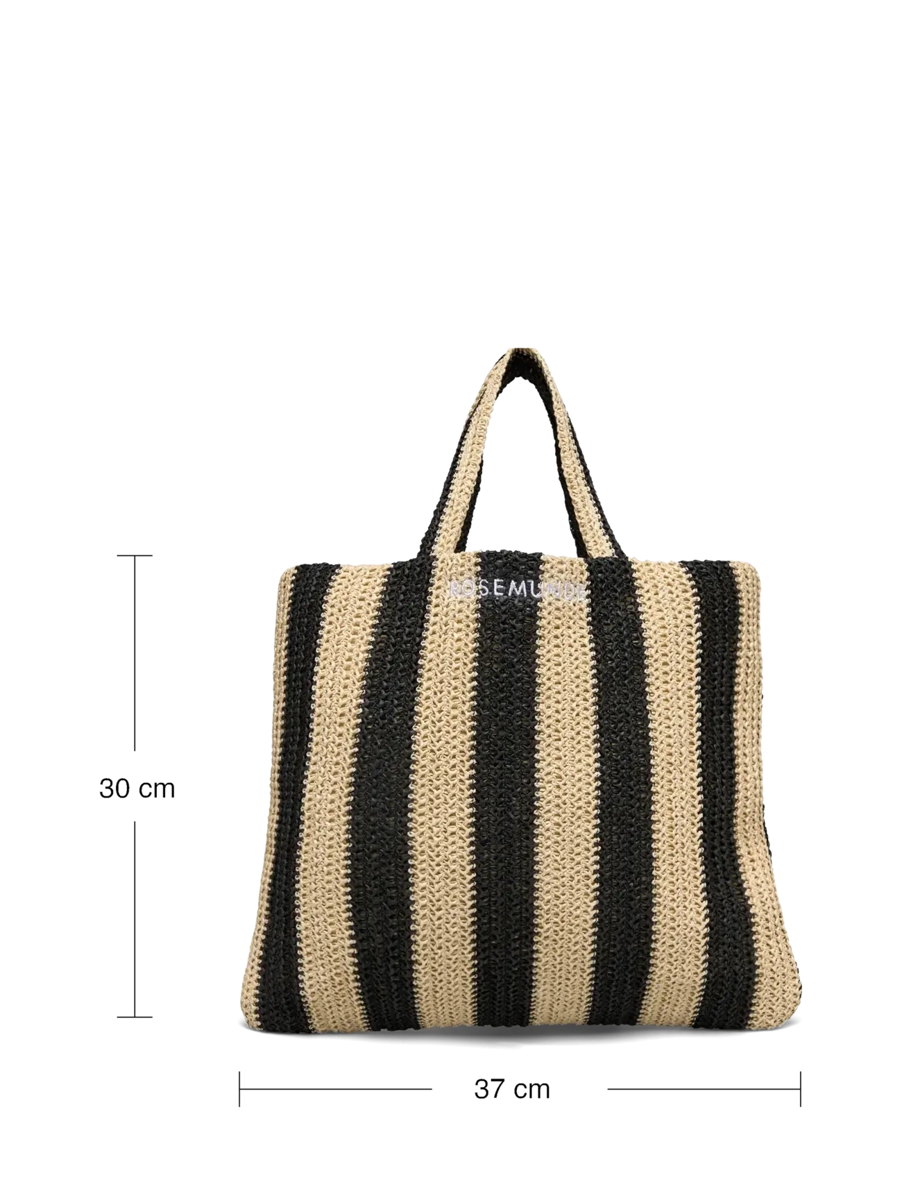 Rosemunde - RBAlva Medium handbag - strandtasker - solid nature w/black stripe - 5
