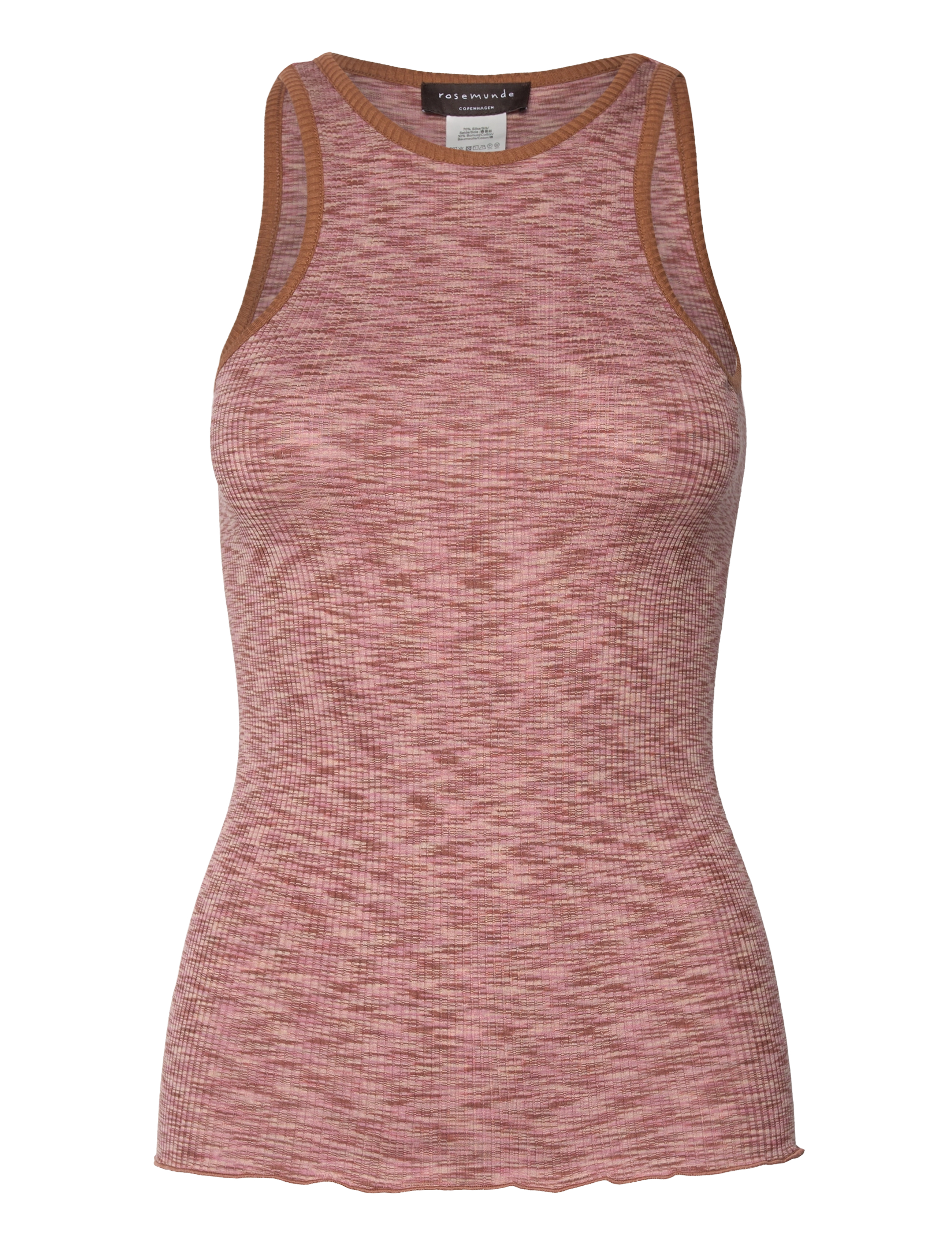 Rosemunde - Silk top - dark camel space dye - 0
