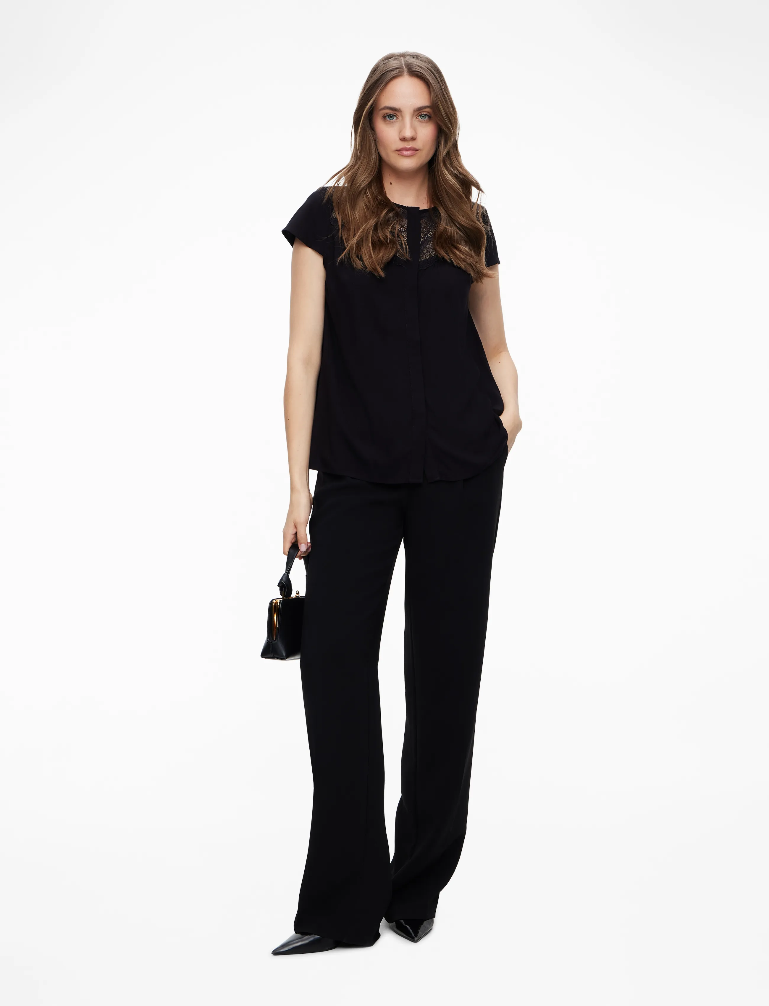 Rosemunde - RWElif Capsleeve Regular Lace Blous - lühikeste varrukatega pluusid - black - 2