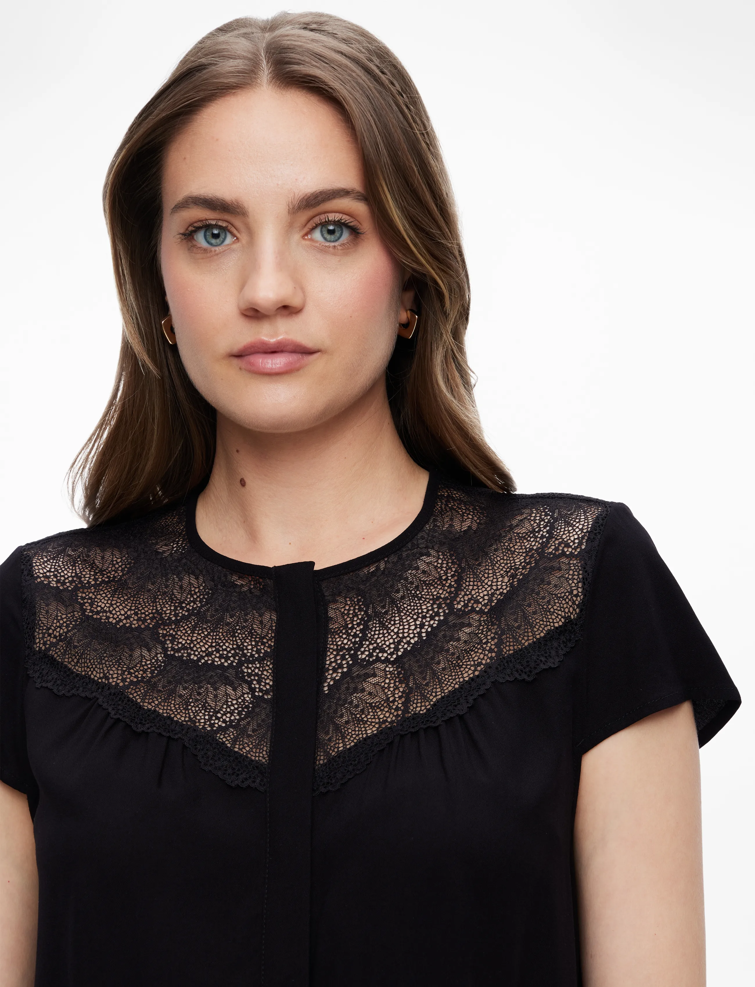 Rosemunde Rwelif Capsleeve Regular Lace Blous blusar dam – bild 8