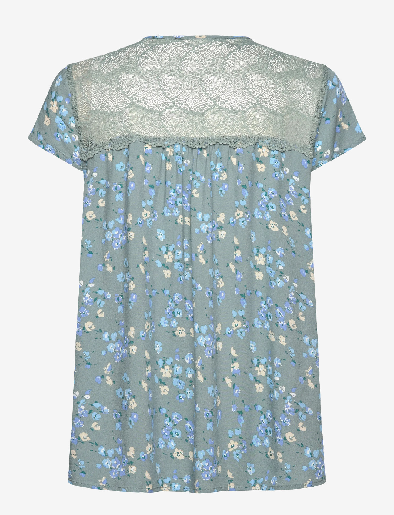 Rosemunde - RWElif Capsleeve Regular Lace Blous - kortærmede bluser - floating flower print - 1