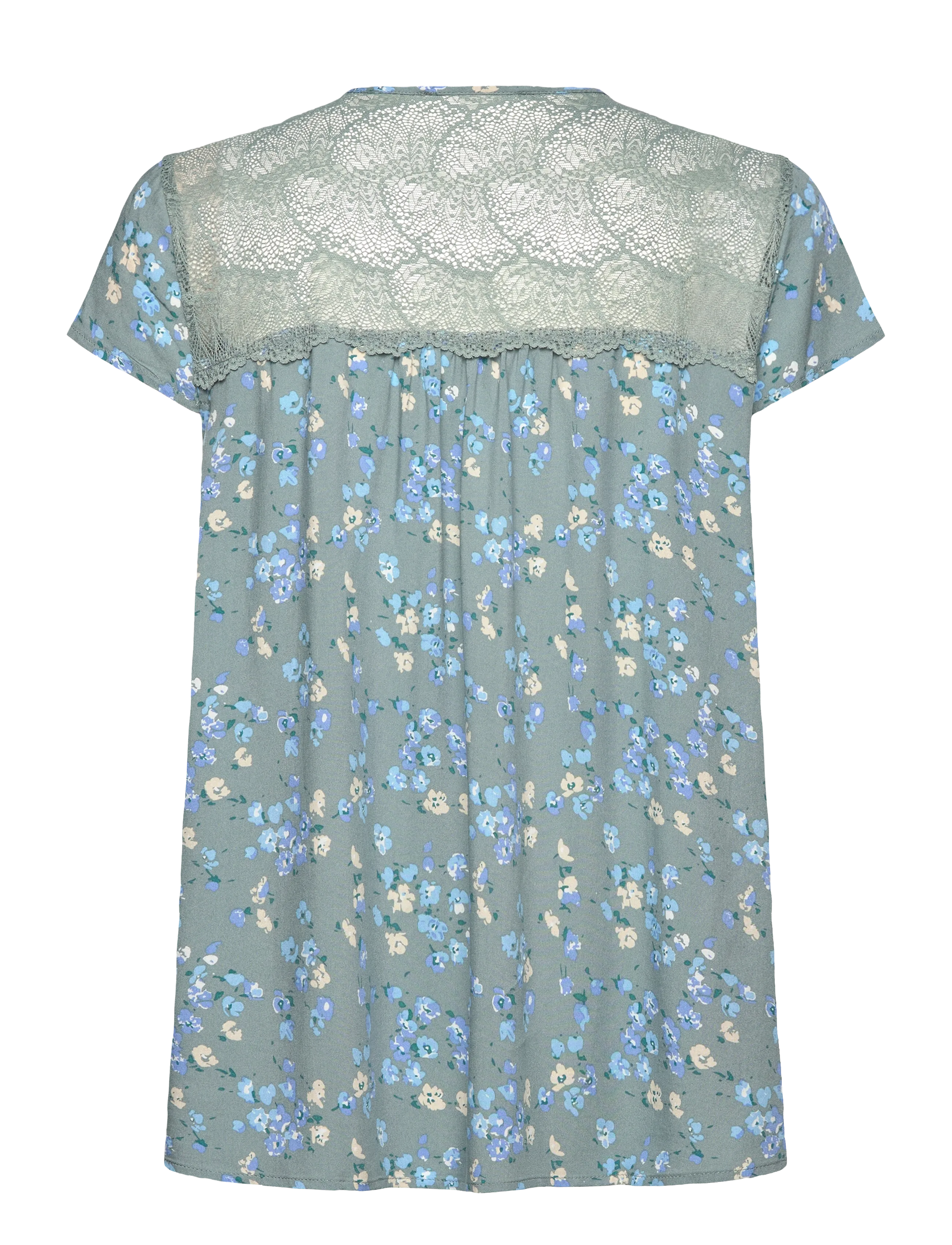 Rosemunde - RWElif Capsleeve Regular Lace Blous - kurzämlige blusen - floating flower print - 1