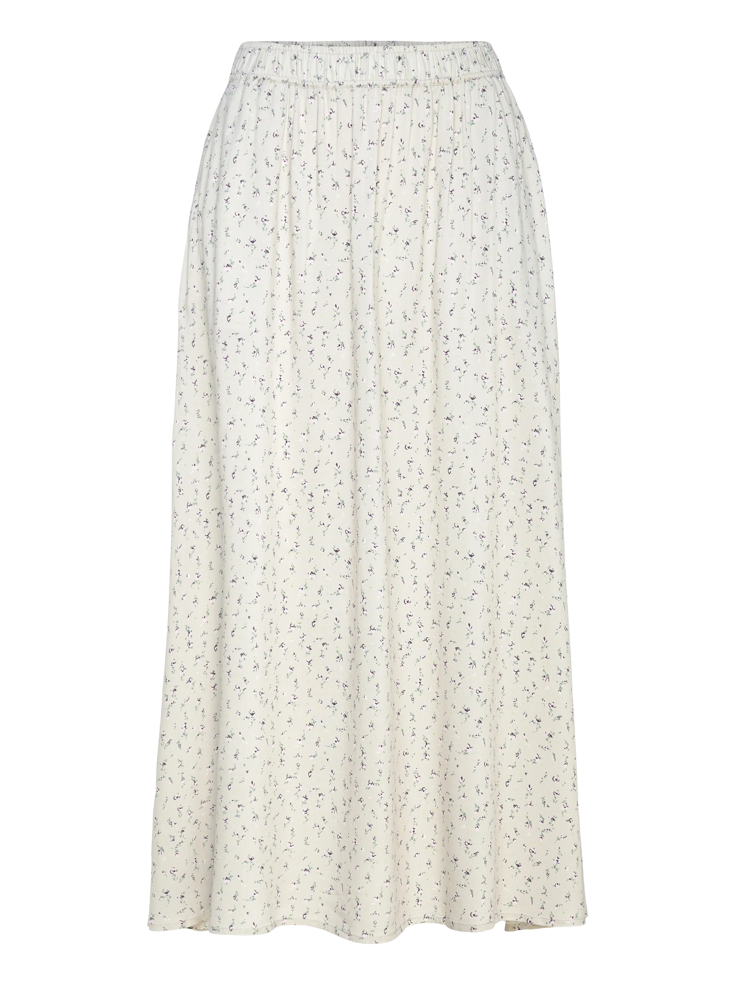 Rosemunde RWElif MW Midi Skirt - Transitional Layering - BALLET FLOWER PRINT / white