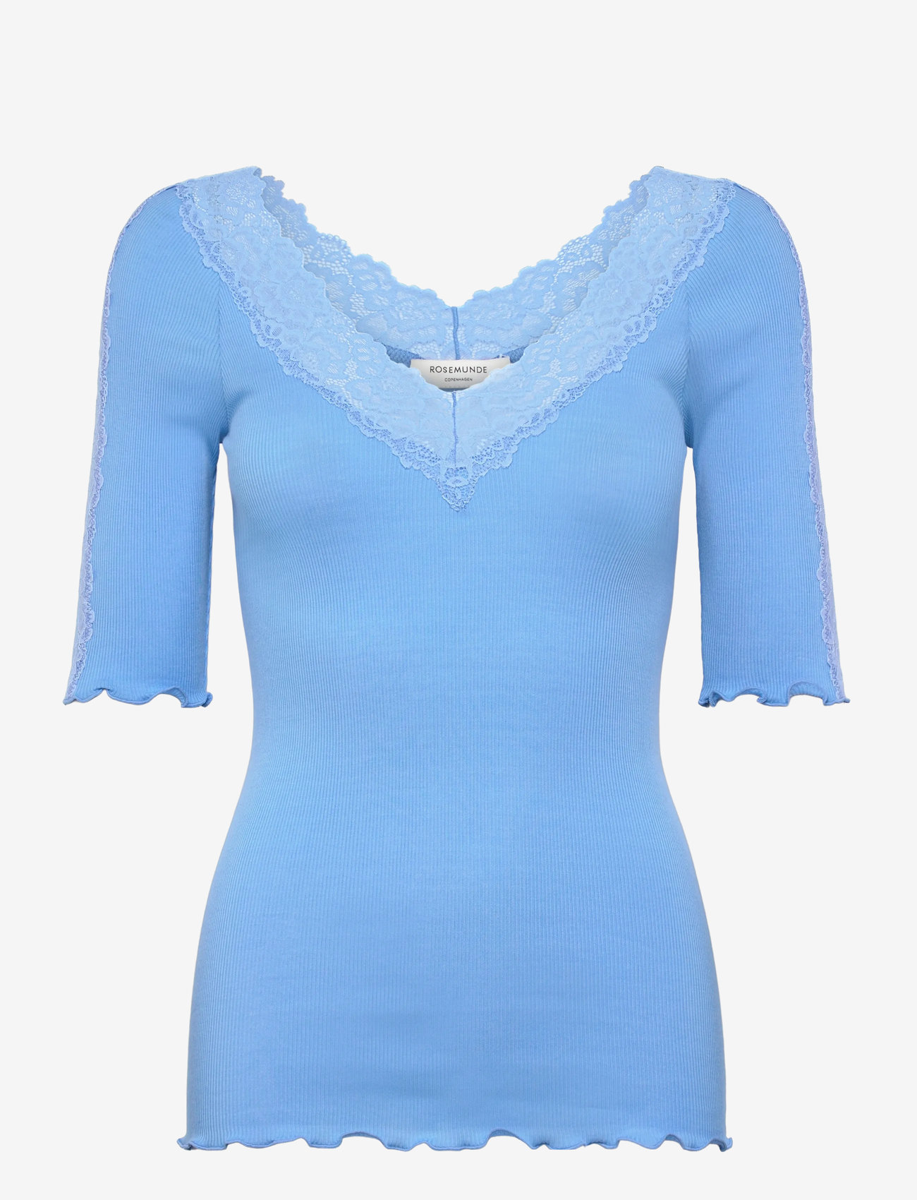 Rosemunde - RWBernadine 2/4 Regular Lace T-shir - kurzämlige blusen - little boy blue - 0