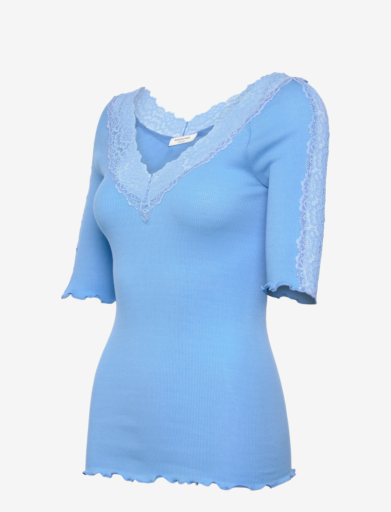 Rosemunde - RWBernadine 2/4 Regular Lace T-shir - kurzämlige blusen - little boy blue - 2