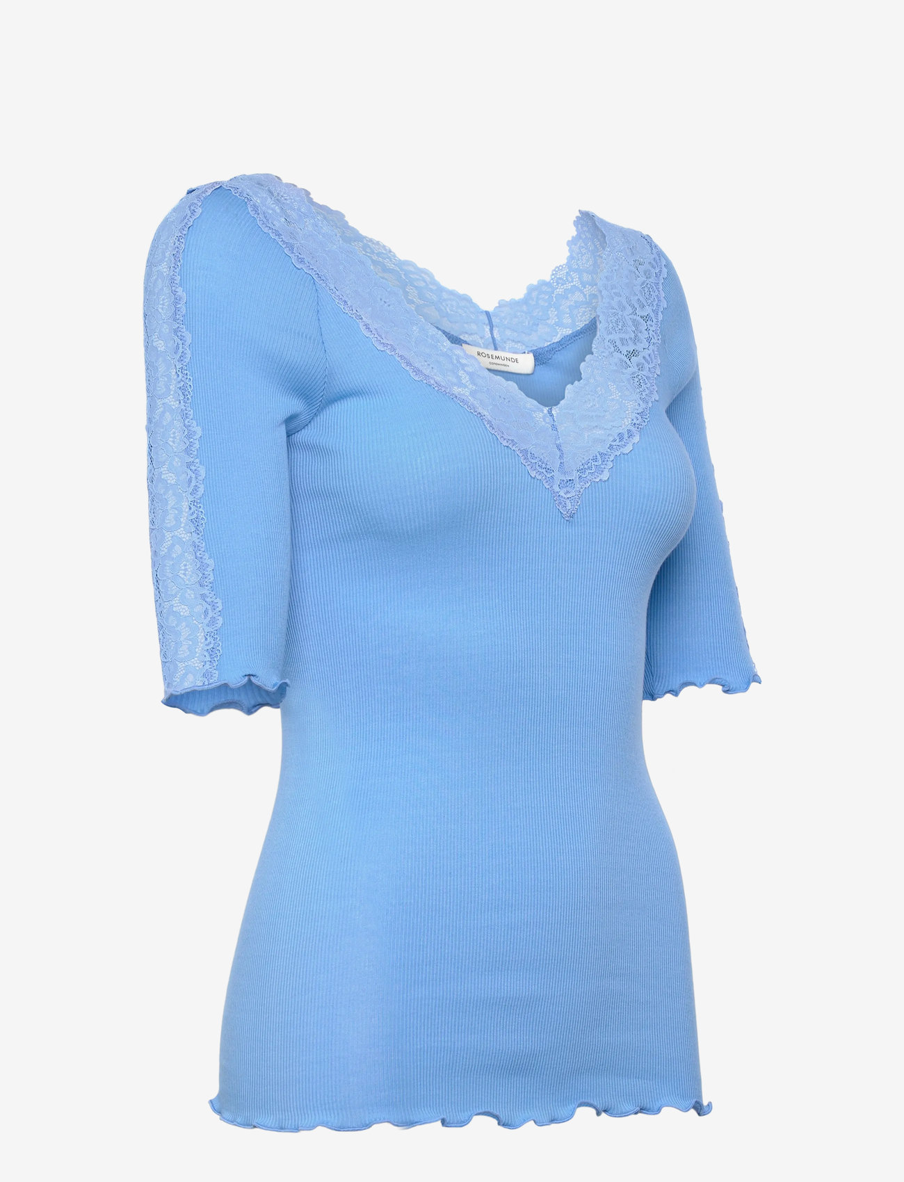 Rosemunde - RWBernadine 2/4 Regular Lace T-shir - kurzämlige blusen - little boy blue - 3