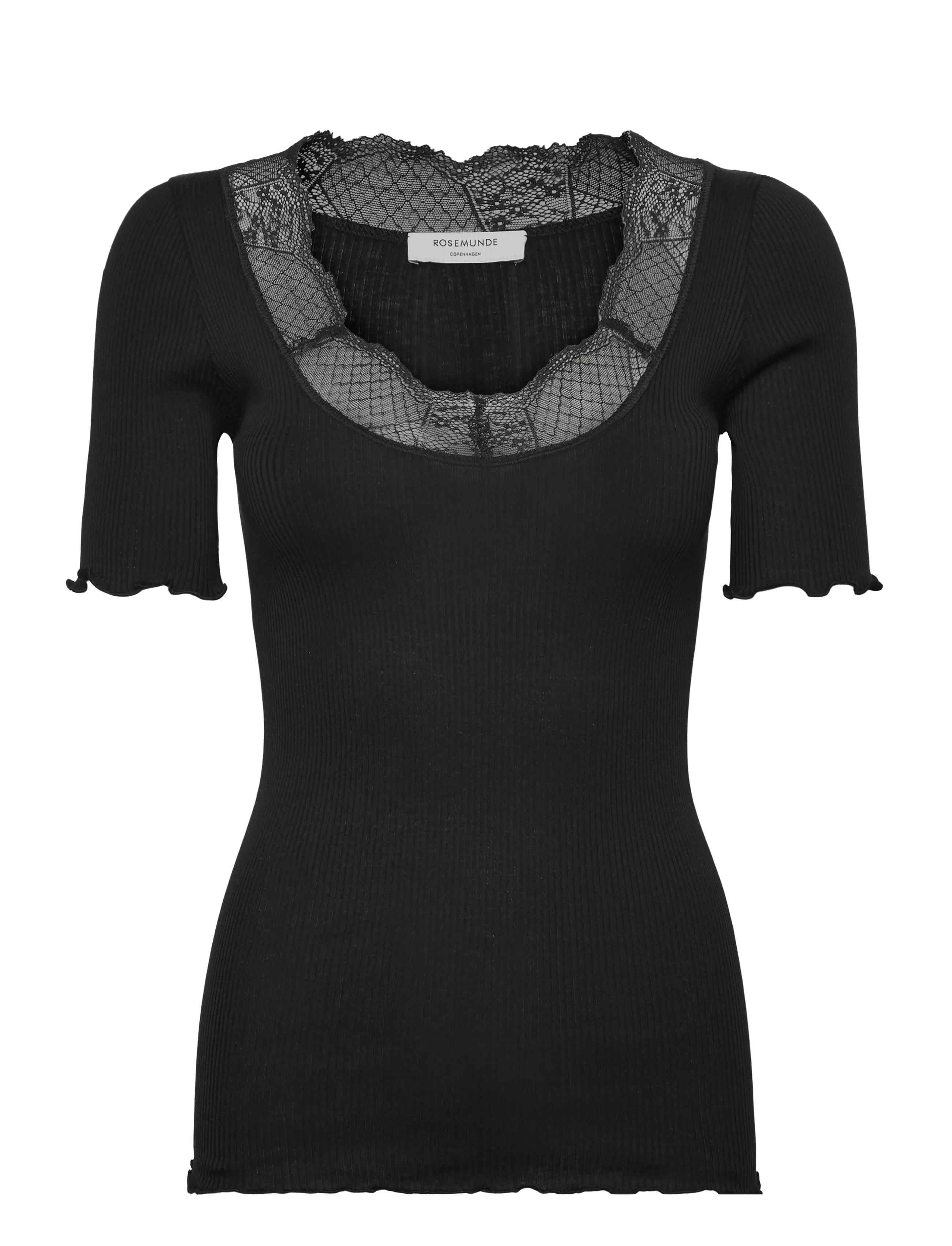 Rosemunde RWBeatha 2/4 Lace T-shirt - Tøj - BLACK / black