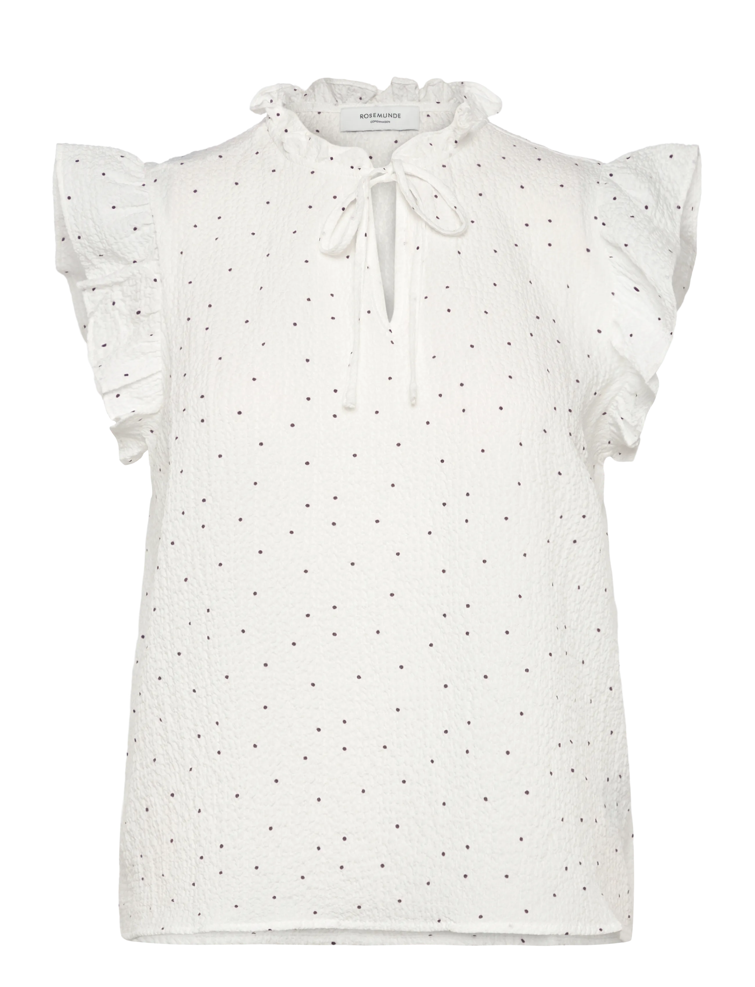 Rosemunde RWKendall SL Regular Blouse - Bluser & Skjorter - RANDOM DOT PRINT / white