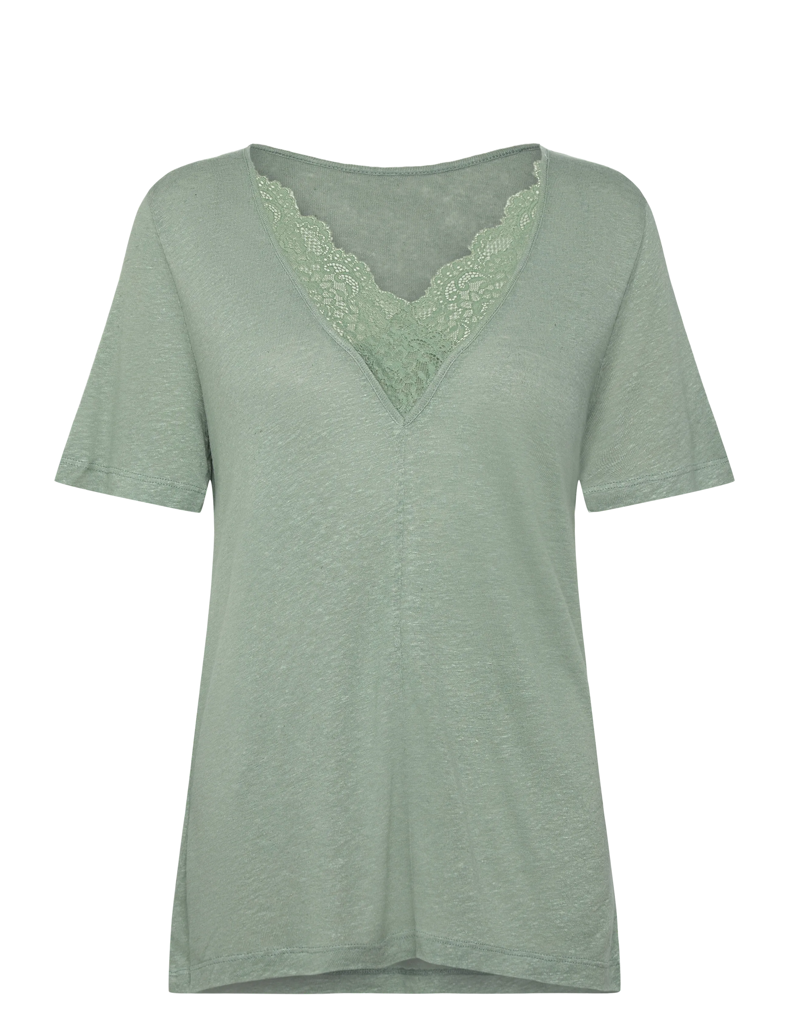 Rosemunde RWAmina SS Regular Lace T-shirt - Kampagne - CHINOIS GREEN / green
