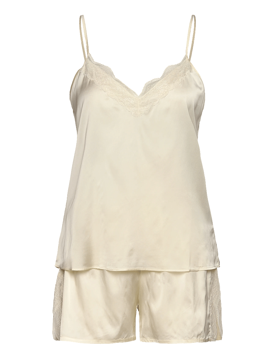 Rosemunde - RHJasmine Silk Blend Woven Nightset - pysjamas - ivory - 0