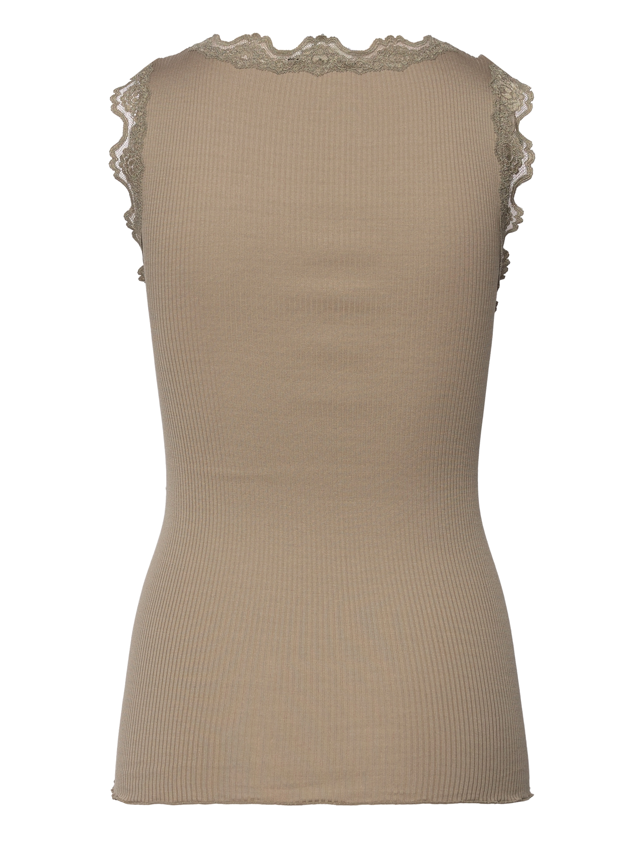 Rosemunde - RWBeatha SL U- neck Lace Button Top - sleeveless tops - laurel oak - 1