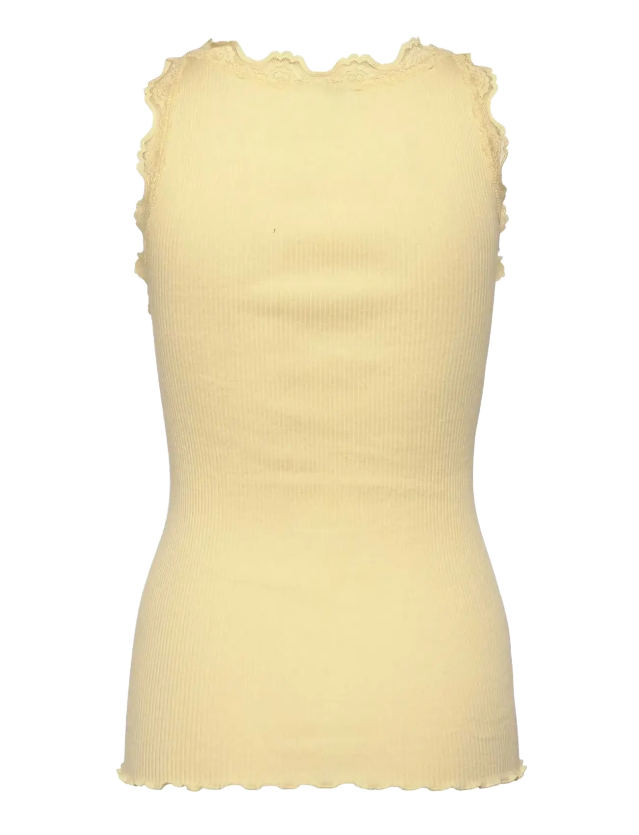 Rosemunde - RWBeatha Silk SL V-neck Lace Top - tanktops - flan - 2