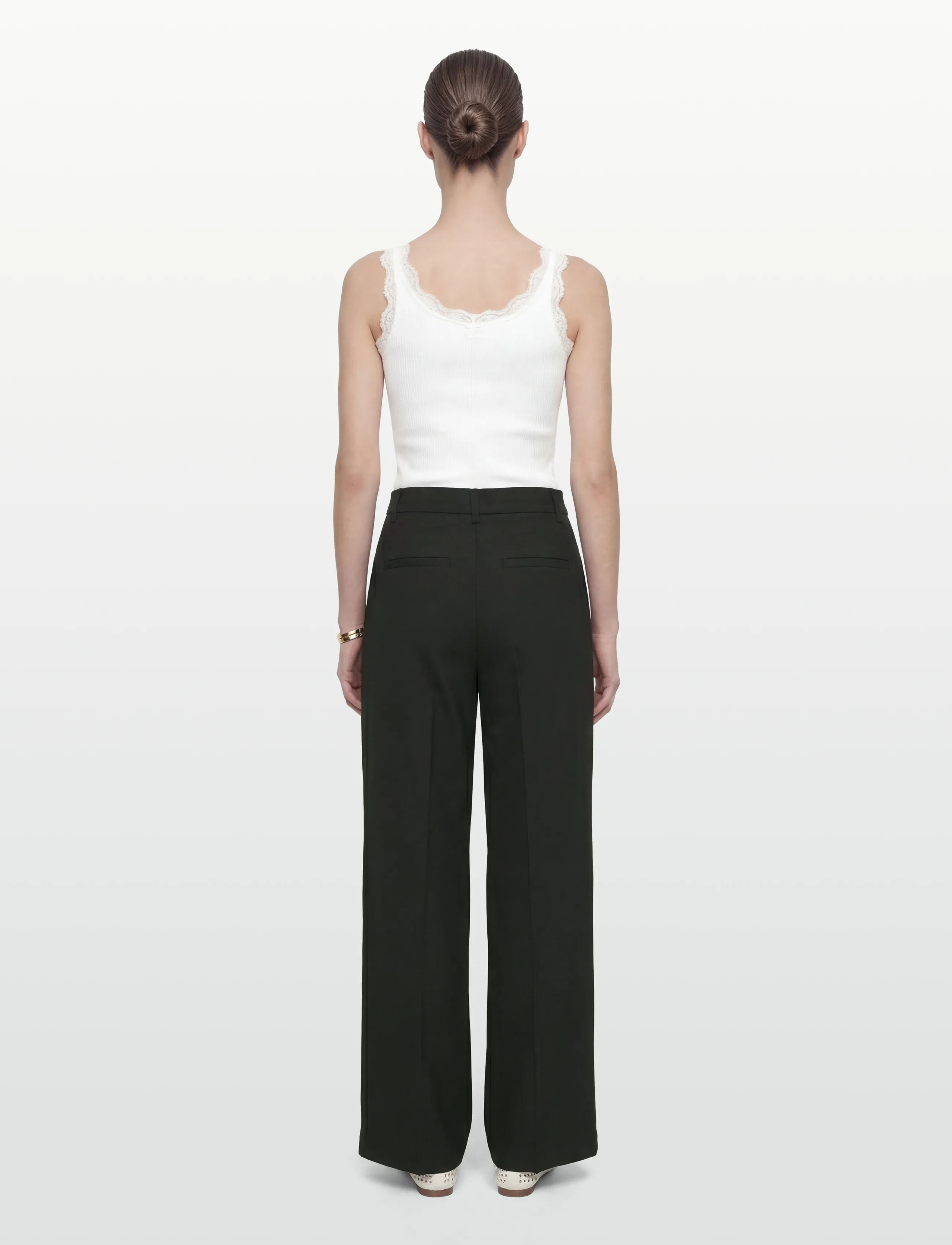 Rosemunde - RWBeatha Silk SL V-neck Lace Top - topy bez rękawów - new white - 4