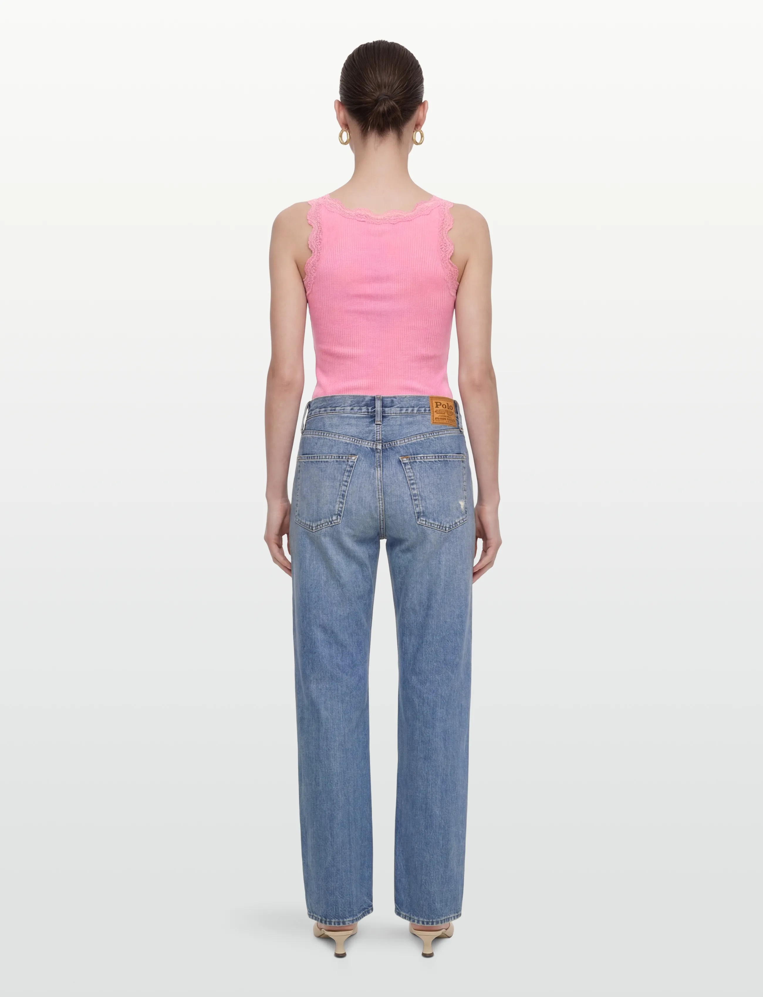 Rosemunde - RWBeatha Silk SL V-neck Lace Top - topid ja varrukateta alussärgid - sea pink - 4