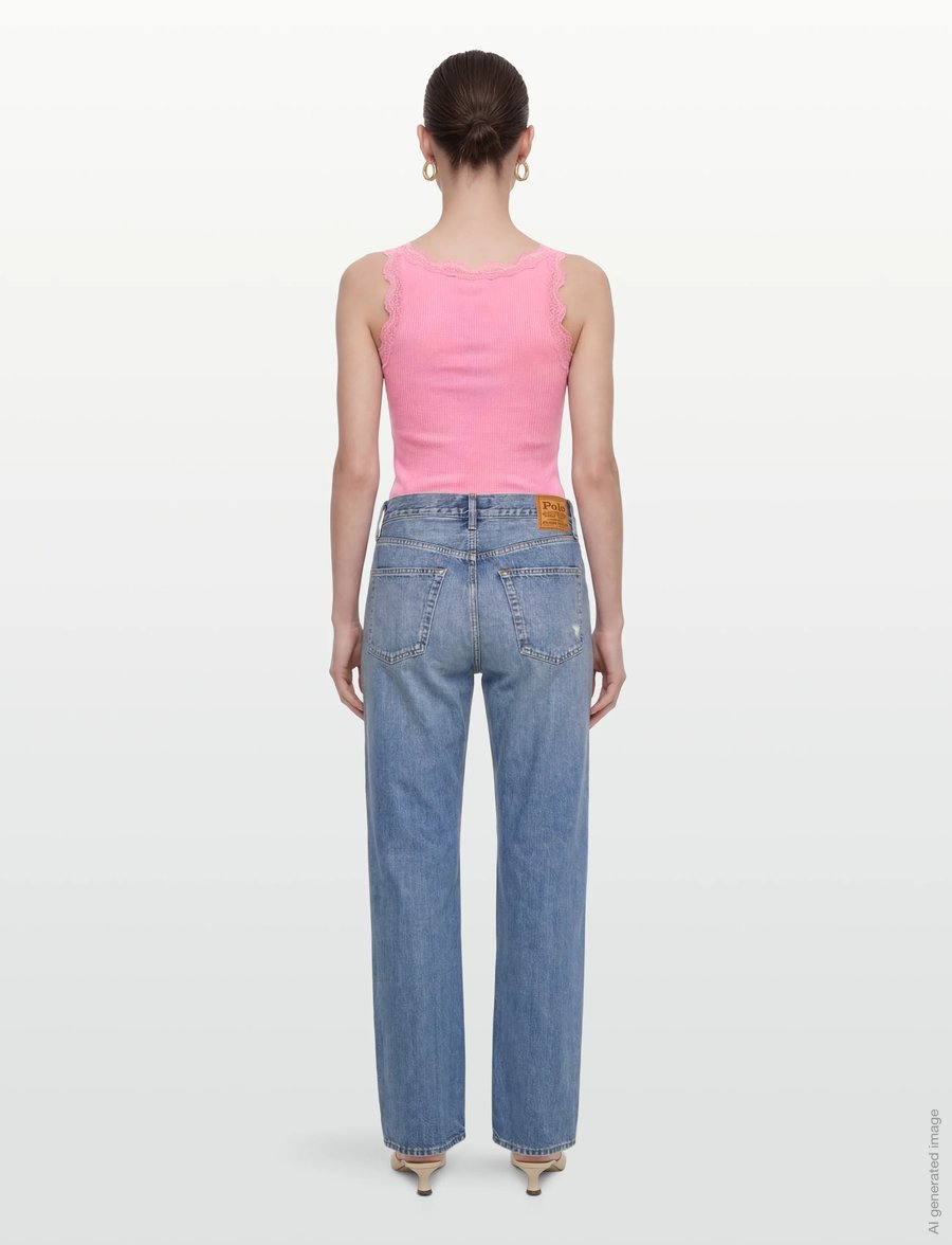 Rosemunde - RWBeatha Silk SL V-neck Lace Top - Ärmellose tops - sea pink - 4