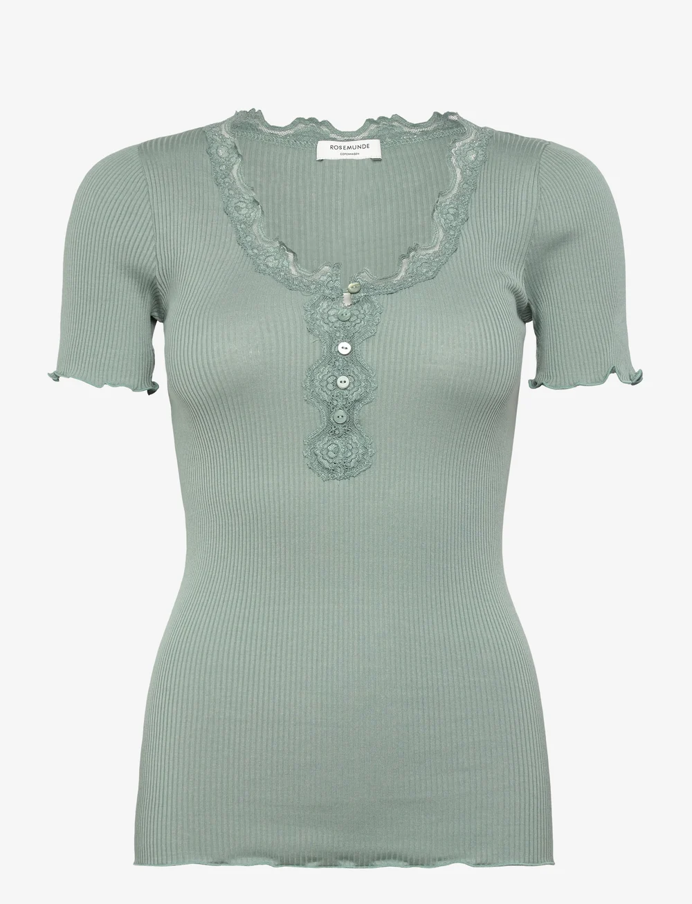Rosemunde - RWBeatha SS Regular W button T-shir - t-shirts - chinois green - 1