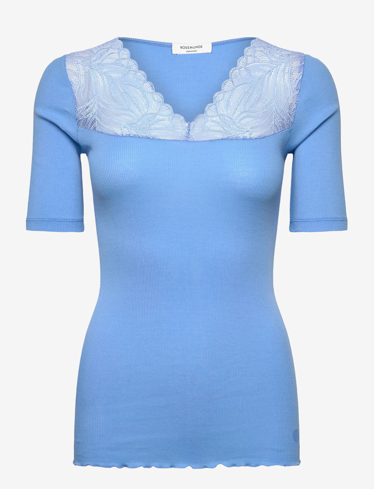 Rosemunde - RWBernadine 2/4 Regular V-neck T-sh - t-shirts - little boy blue - 0