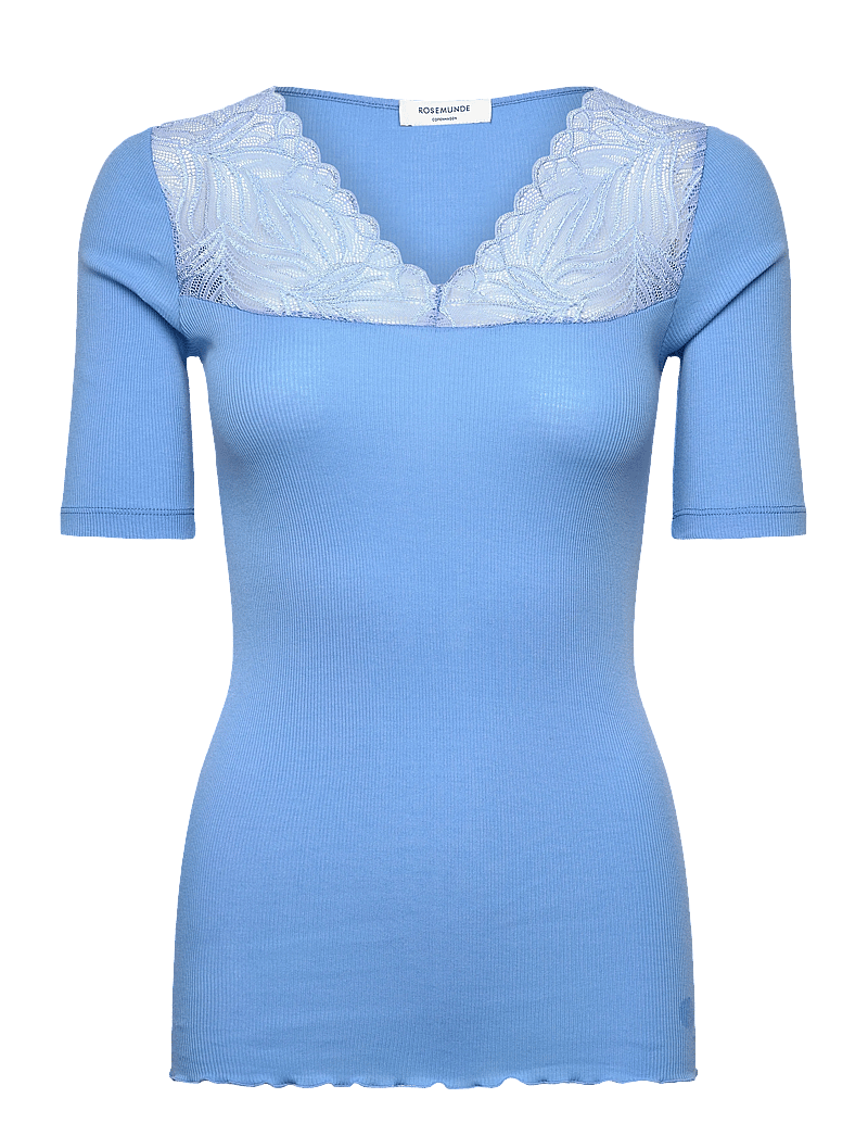 Rosemunde - RWBernadine 2/4 Regular V-neck T-sh - t-shirts - little boy blue - 0