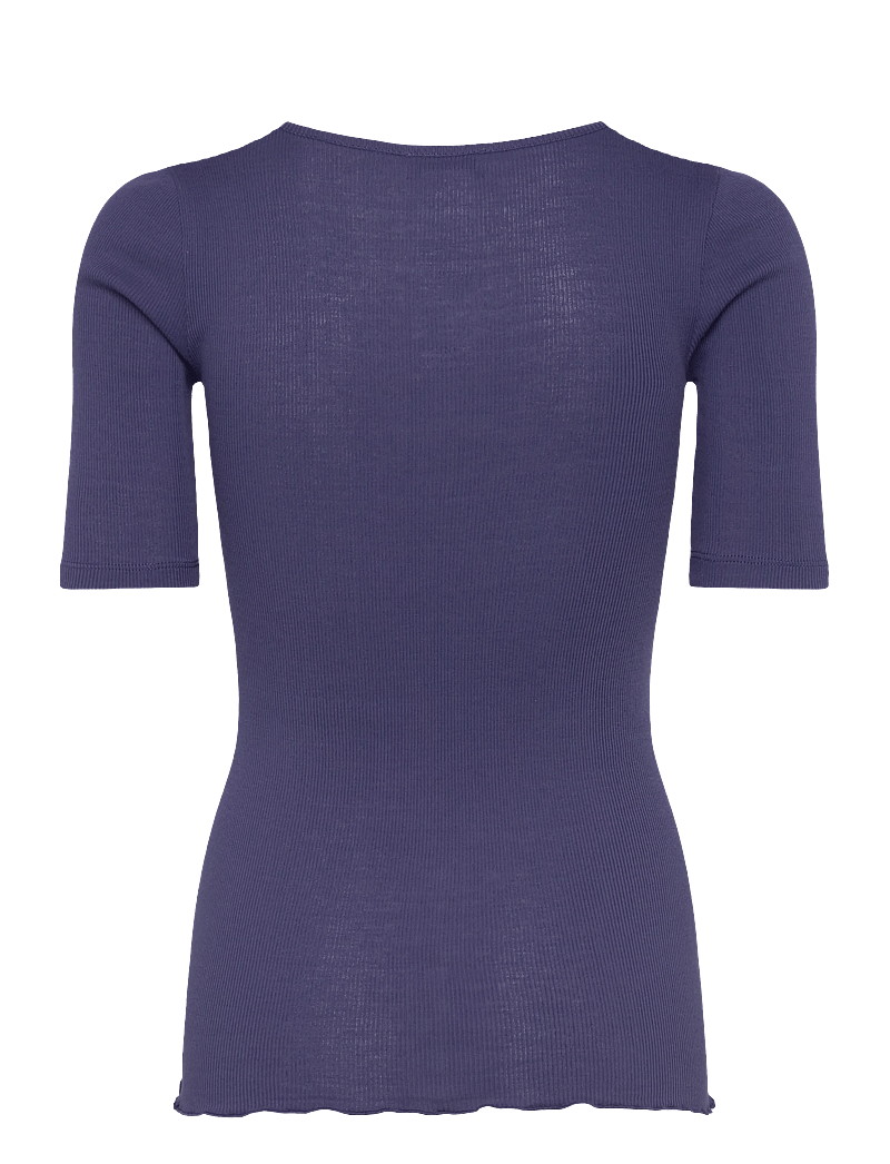 Rosemunde - RWBernadine 2/4 Regular V-neck T-sh - t-shirts - skipper blue - 1