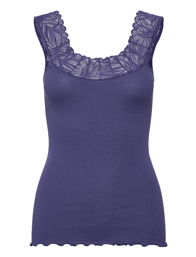 Rosemunde - RWBernadine SL U-neck Regular Lace - linnen - skipper blue - 0
