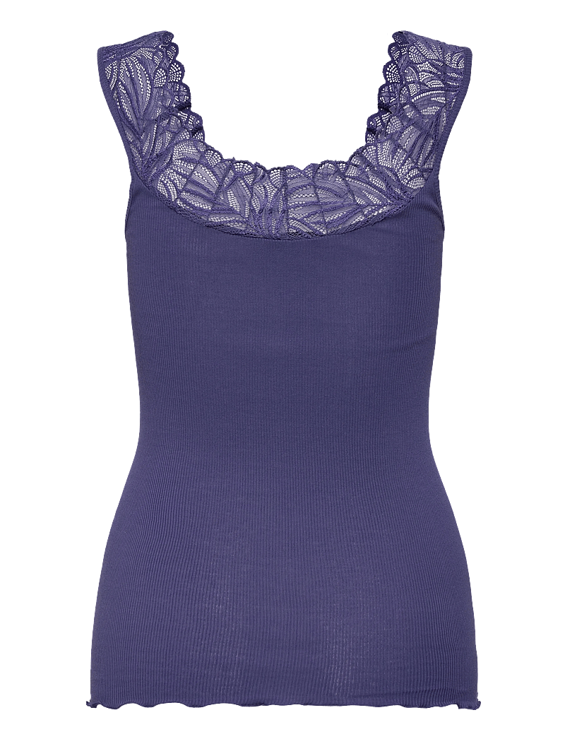 Rosemunde - RWBernadine SL U-neck Regular Lace - linnen - skipper blue - 1