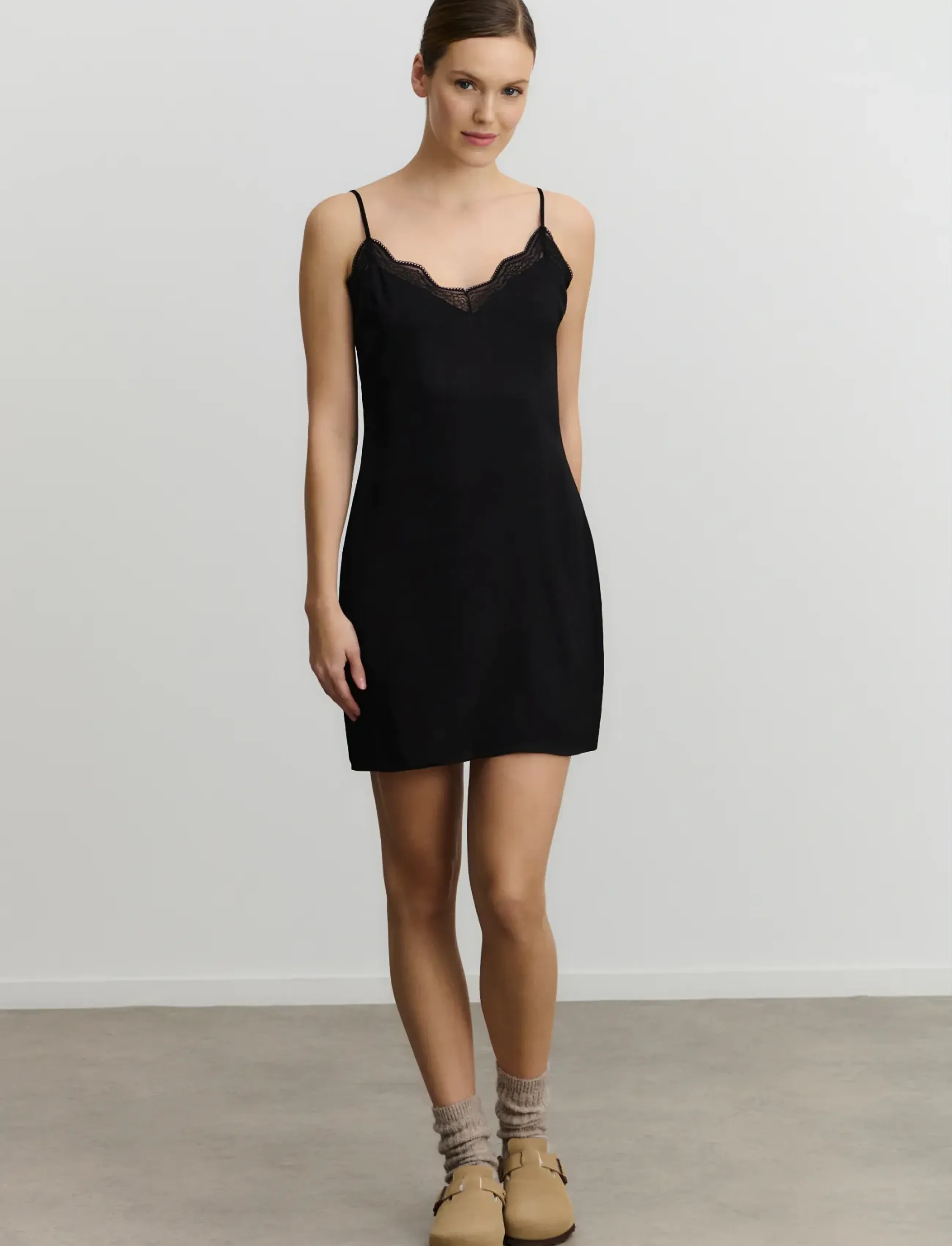 Rosemunde Rhjasmine Silk Blend Sl Strap Night, 34, Night & Loungewear, Schwarz - Nightdresses, Frauen